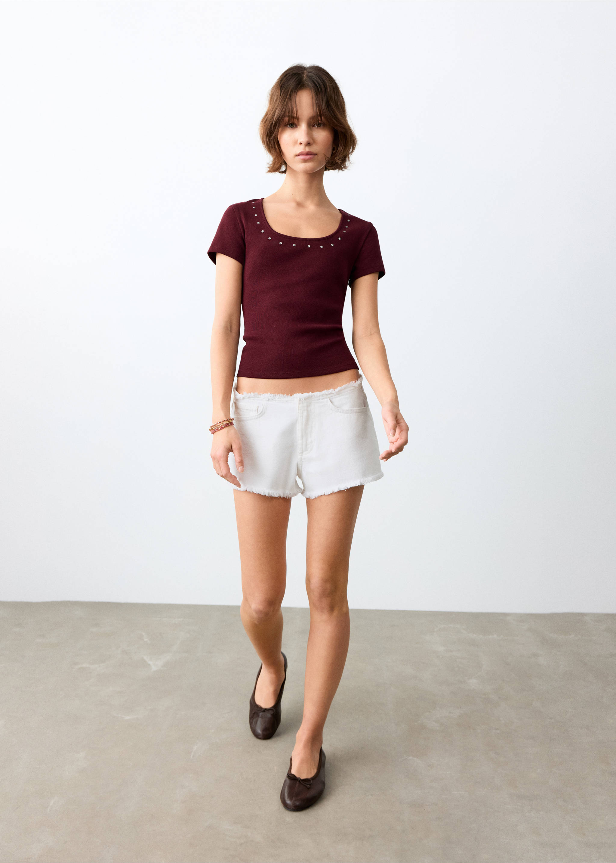 Frayed denim shorts - General plane, Off White. Ref: 27005964-00.