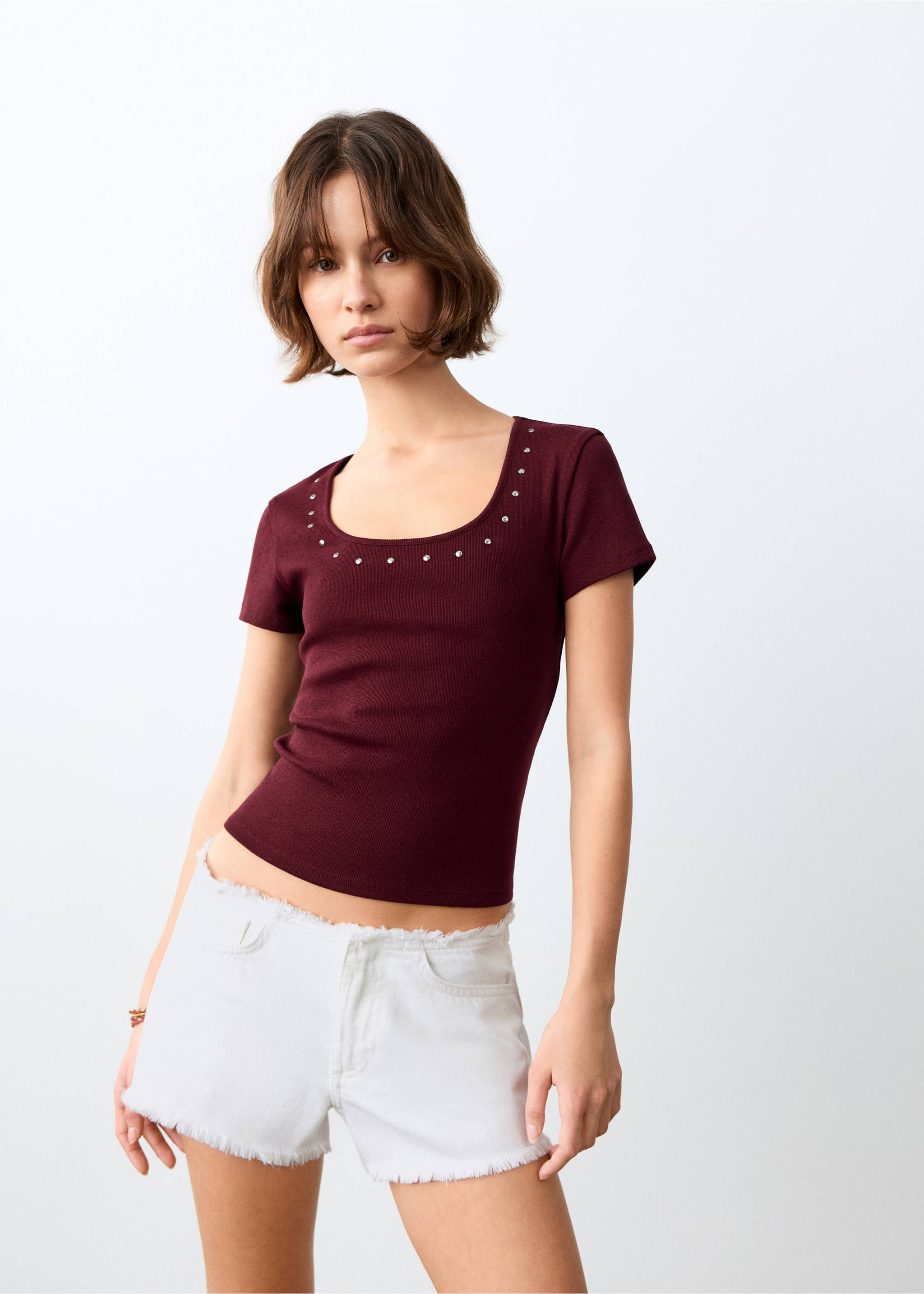 Frayed denim shorts - Medium plane, Off White. Ref: 27005964-00.