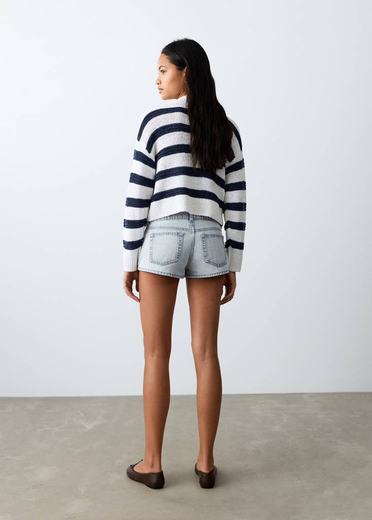 Micro fit low waist shorts — Light Blue