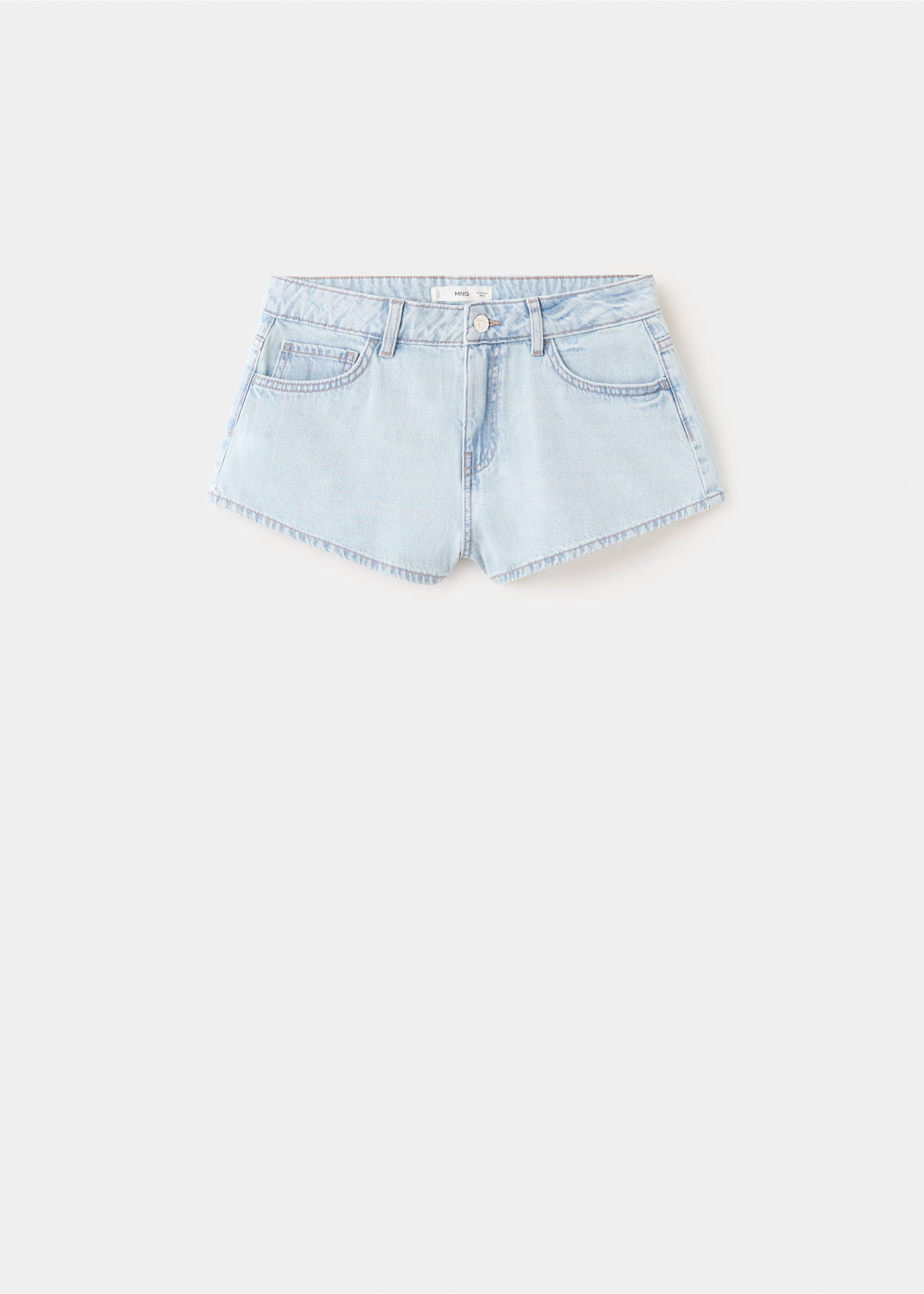 Micro fit low waist shorts - Article without model, Light Blue. Ref: 27005965-00.