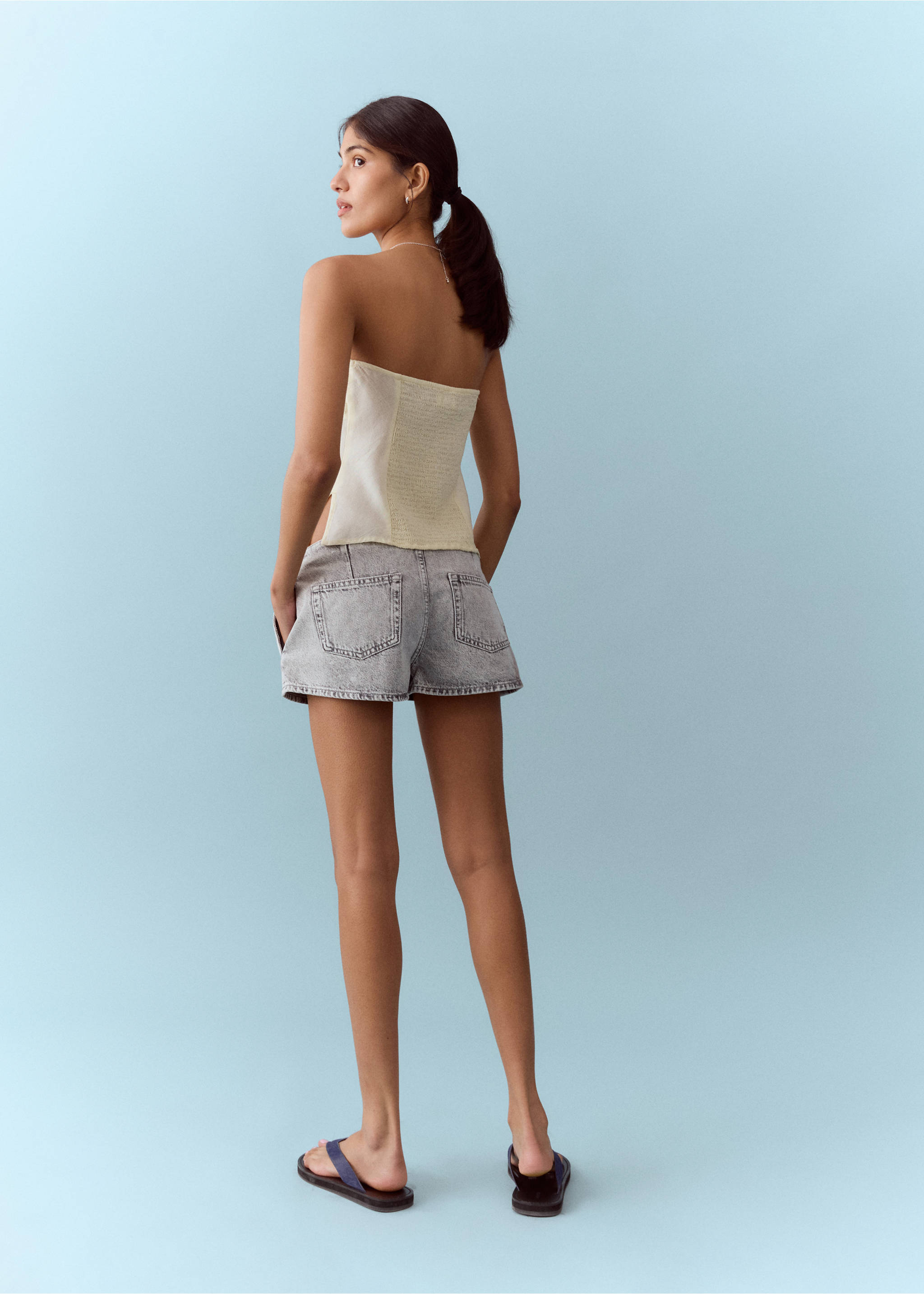 Mirror mini shorts - Reverse of the article, Denim Grey. Ref: 27005970-00.