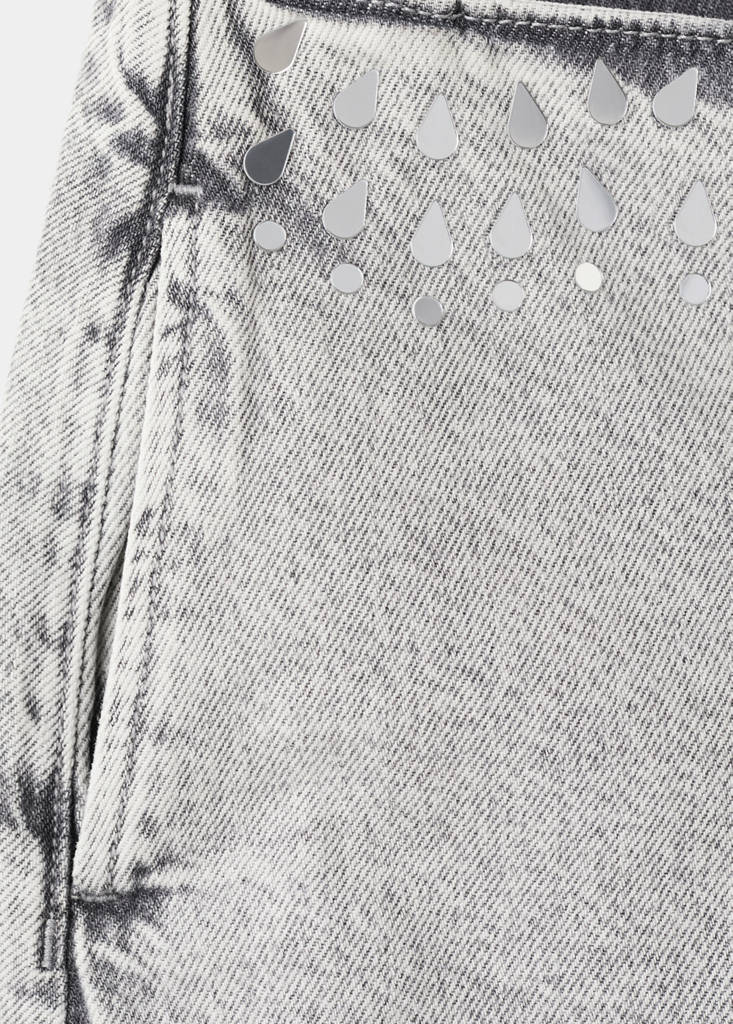 Mirror mini shorts — Denim Grey