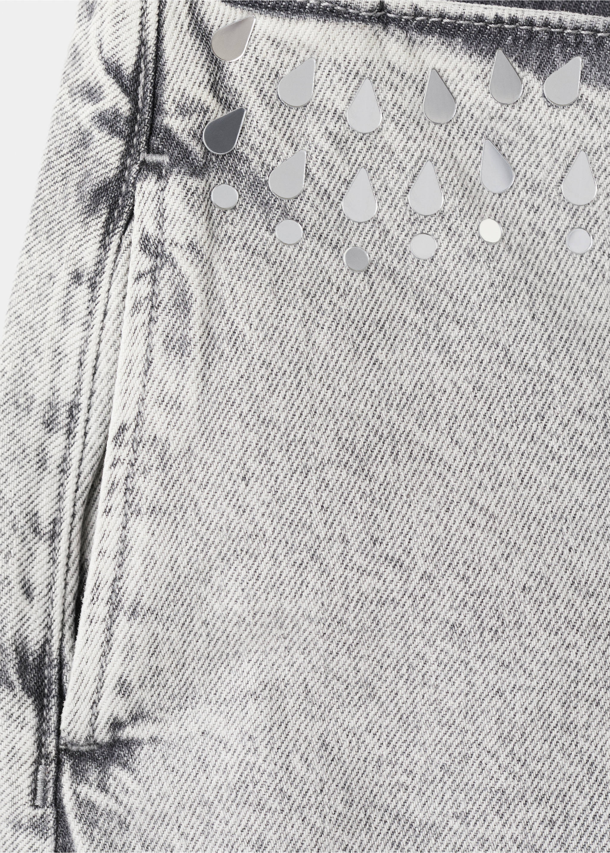 Mirror mini shorts - Details of the article 8, Denim Grey. Ref: 27005970-00.