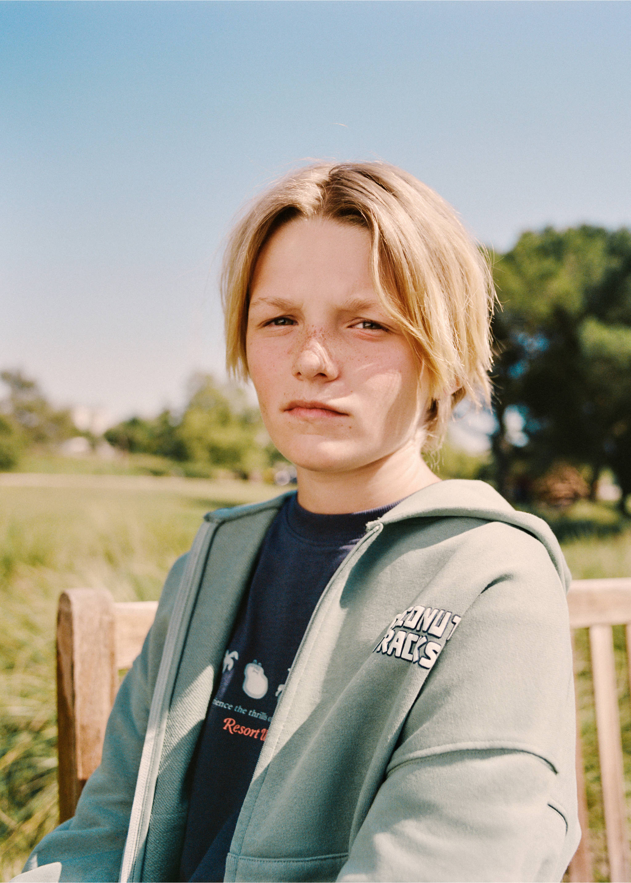 Fermuarlı pamuklu sweatshirt - Ürün detayı 5, Su Yeşili. Ref: 27005971-00.