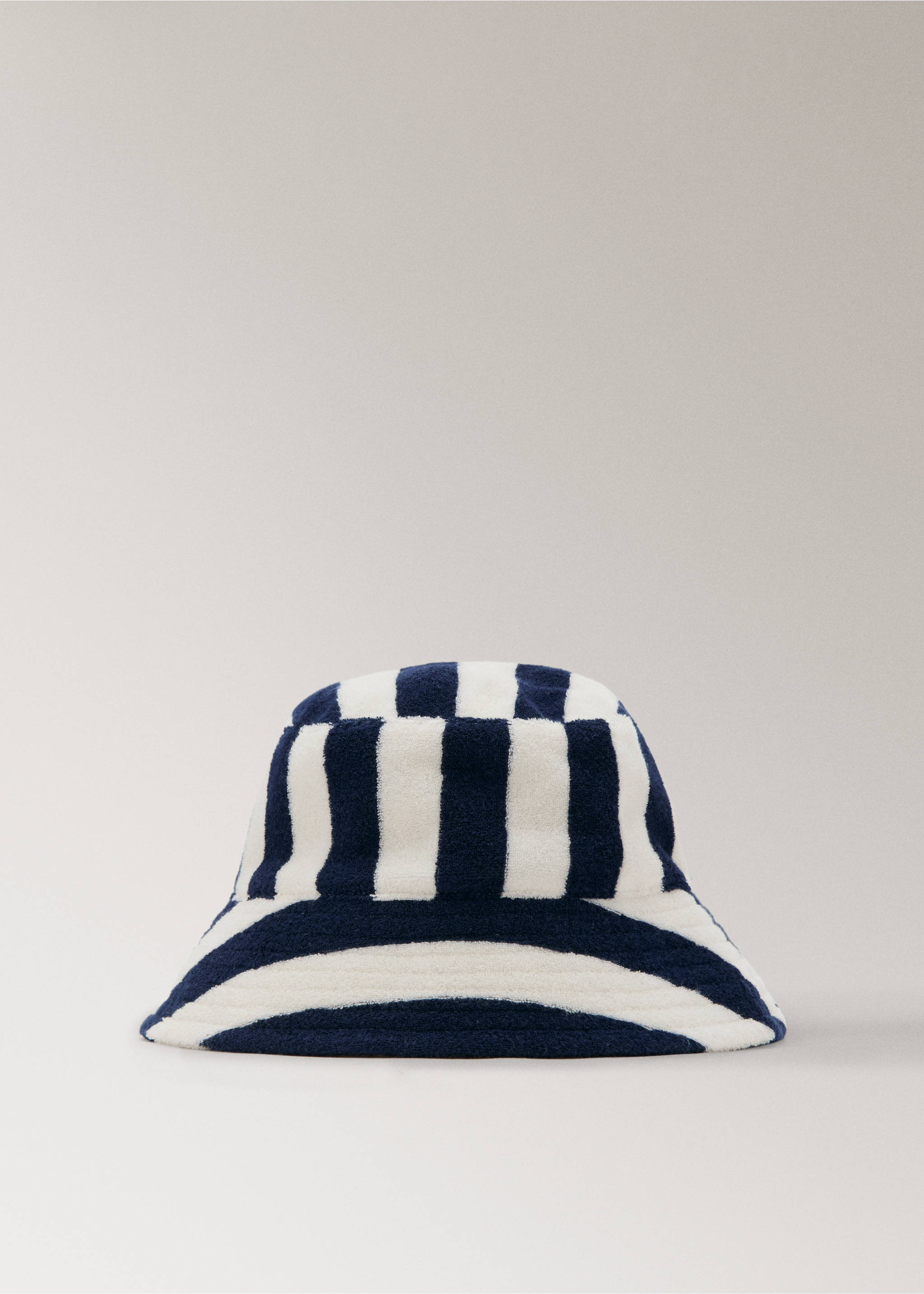 Striped terry cloth bucket hat - Article without model, Blue. Ref: 27005974-00.