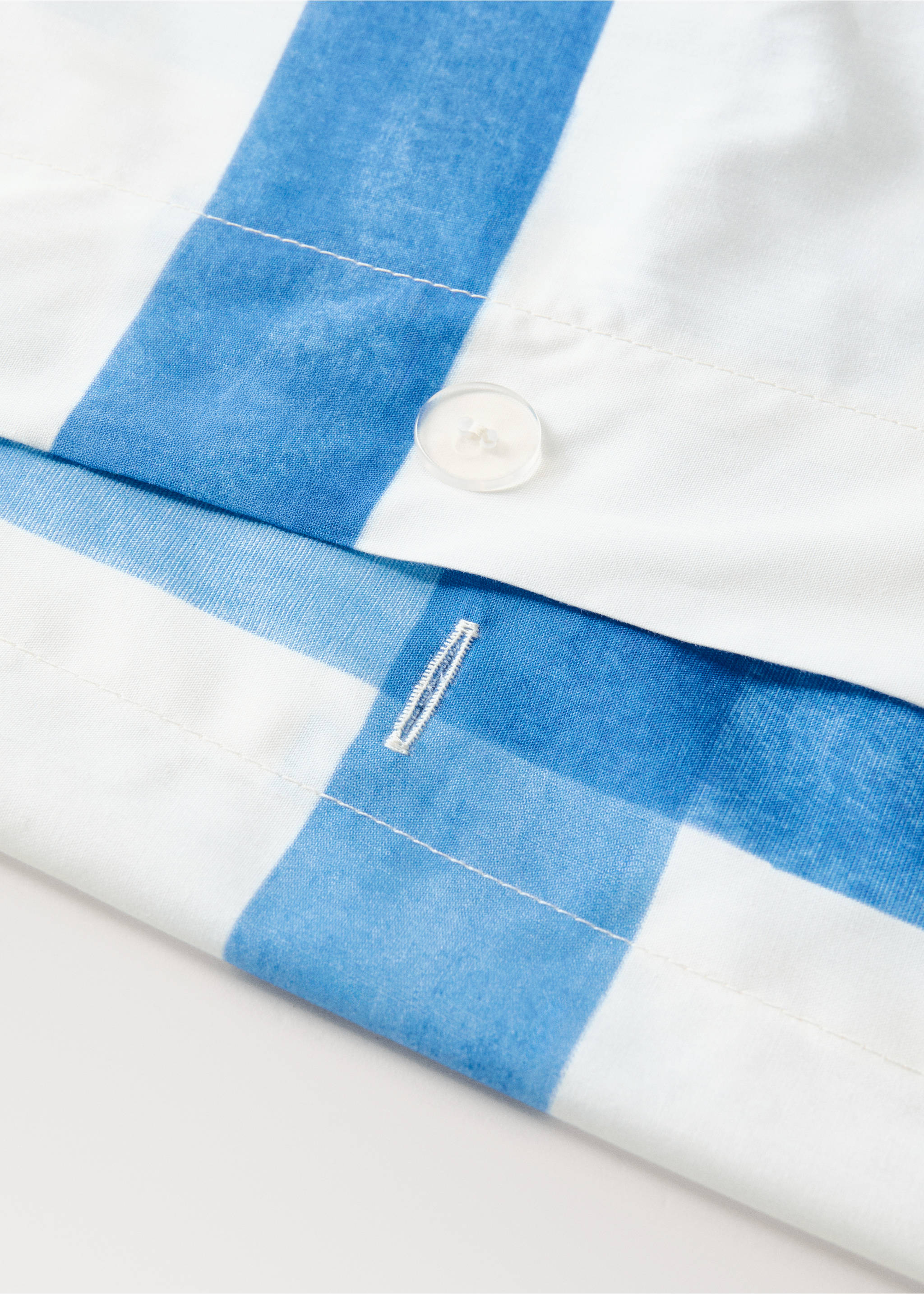 Watercolour Check Percale Cotton Duvet Cover for 180/200 cm Bed - Details of the article 2, Blue. Ref: 27005981-00.
