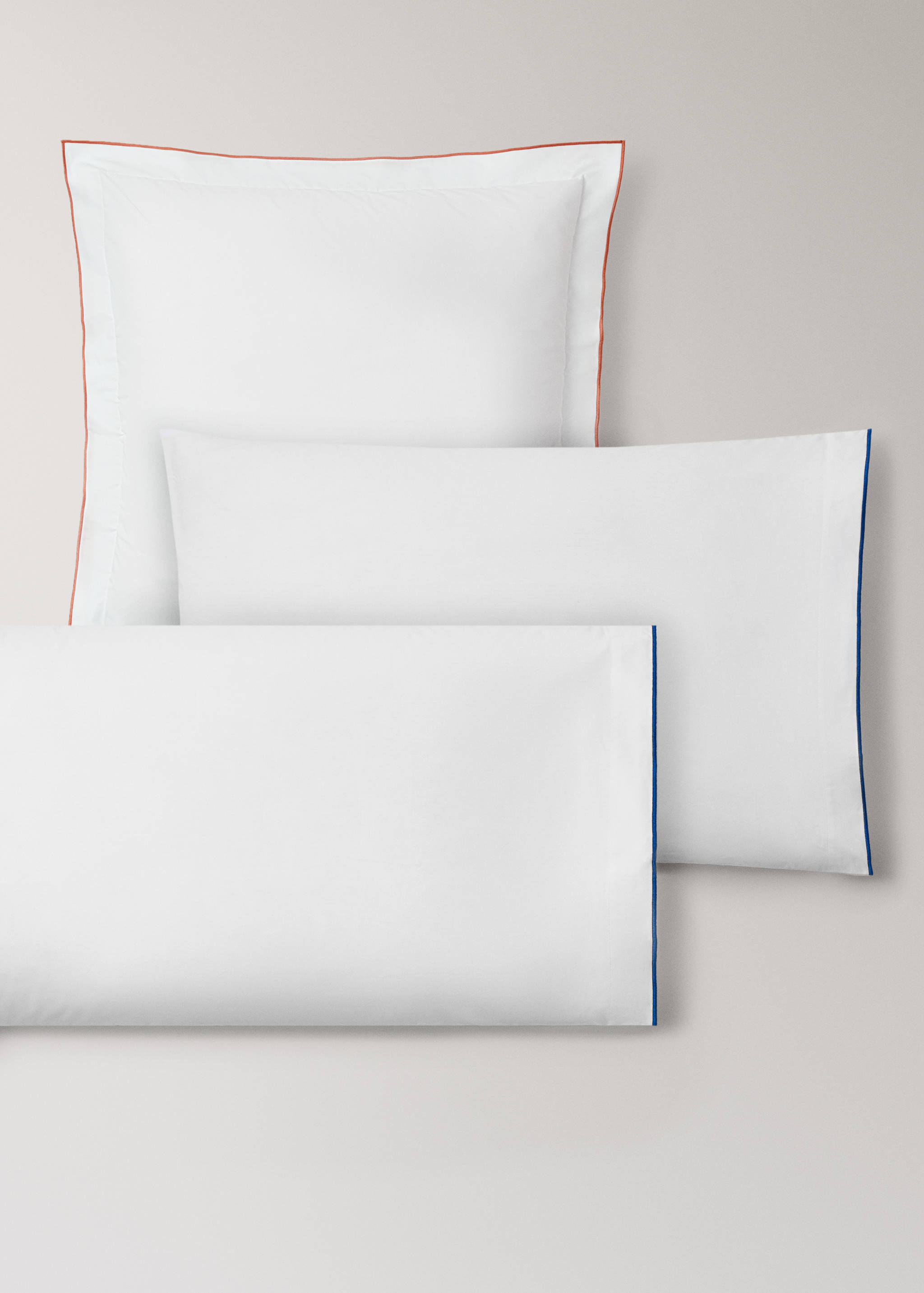 Dos fundas almohada algodón percal 200 hilos overlock contraste 60x60 cm - Detalle del artículo 4