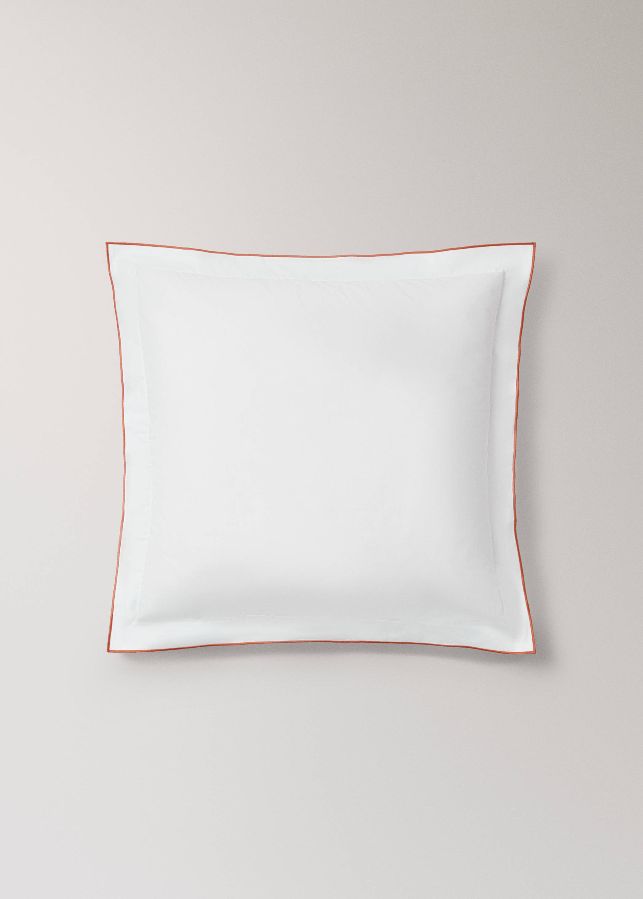 Two 200 thread count cotton percale pillowcases with contrast overlock stitching 60x60 cm - Article without model