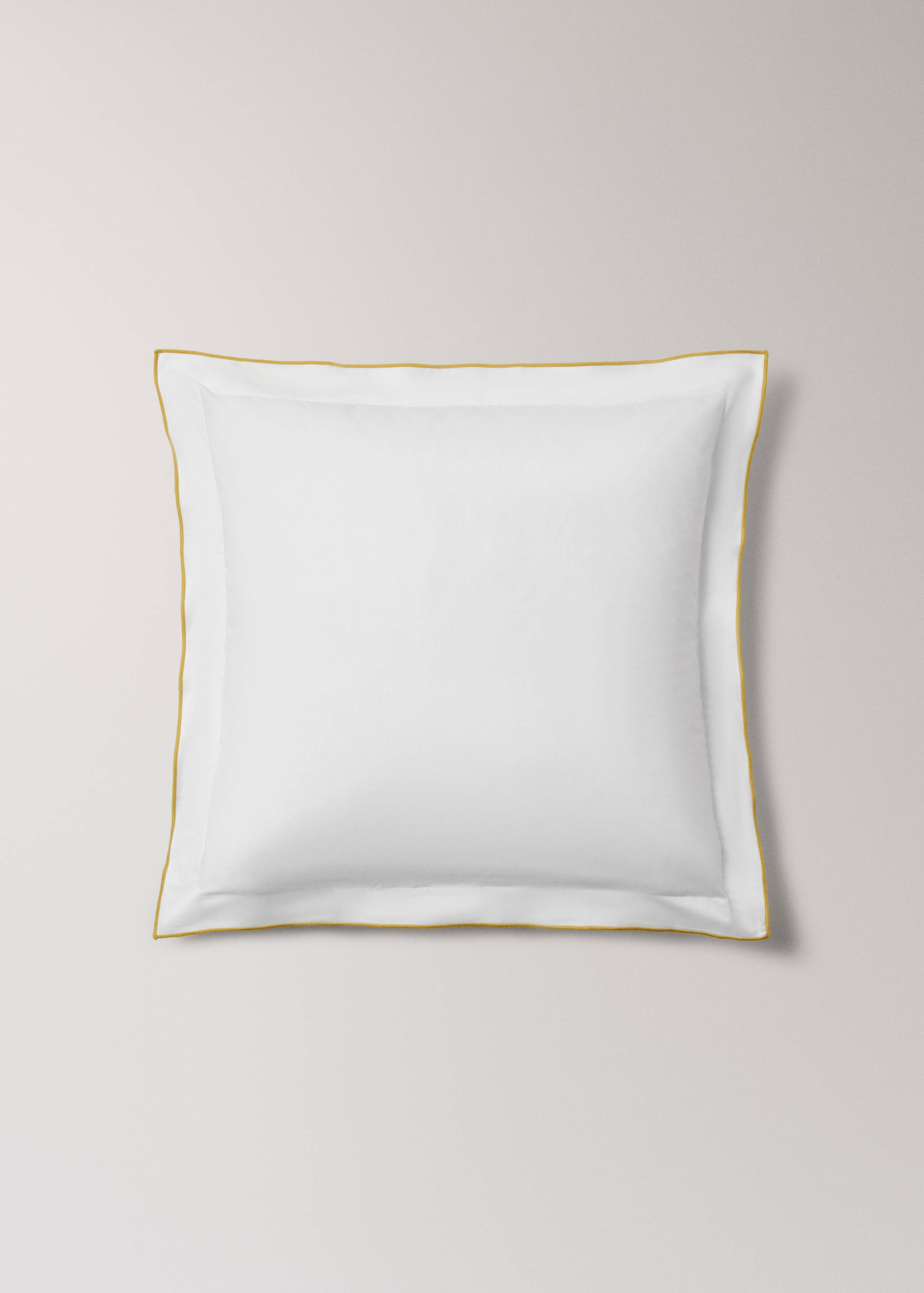 Two 200 thread count cotton percale pillowcases with contrast overlock stitching 60x60 cm - Article without model