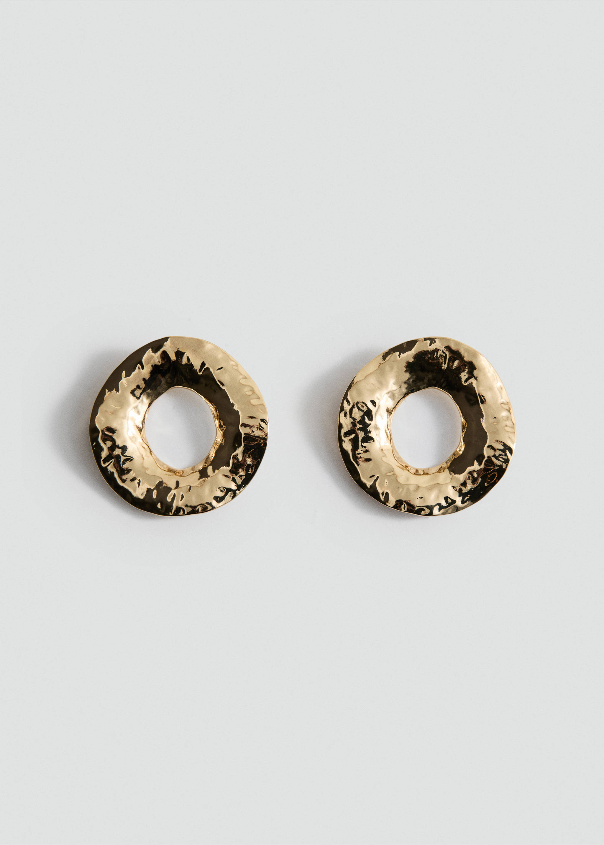 Earrings with round relief - Article without model, Gold. Ref: 27005989-00.