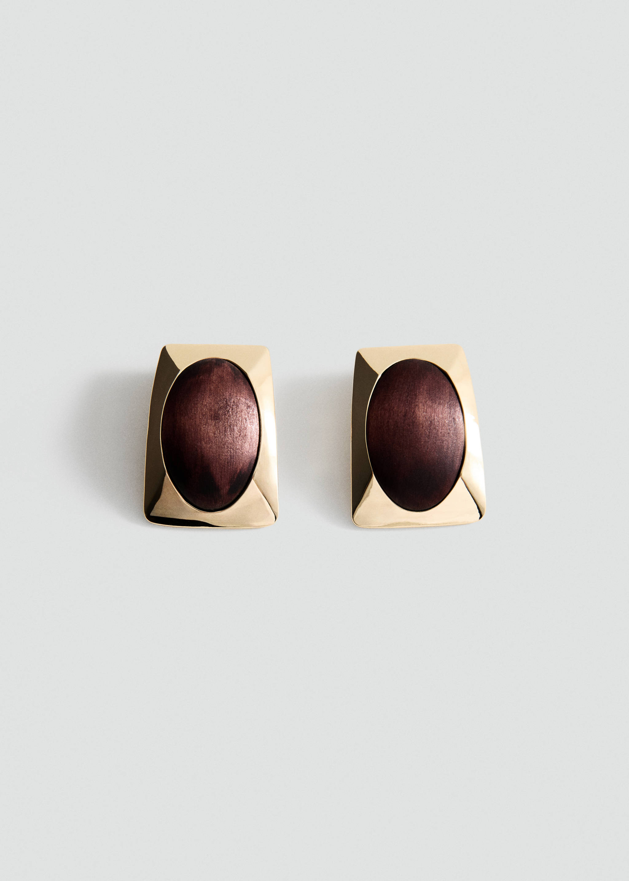 Combined wood earrings - Article without model