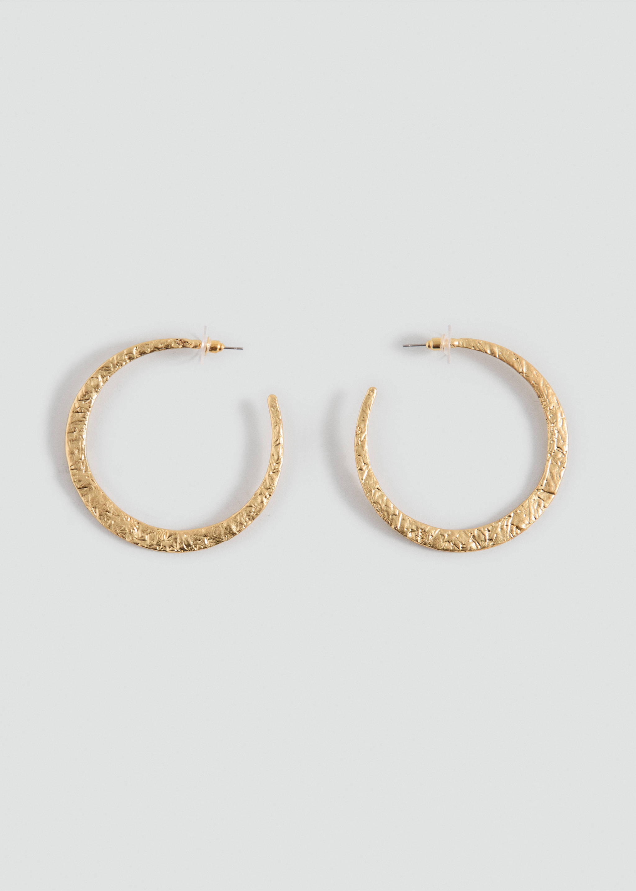 Embossed hoop earrings - Article without model, Gold. Ref: 27005994-00.