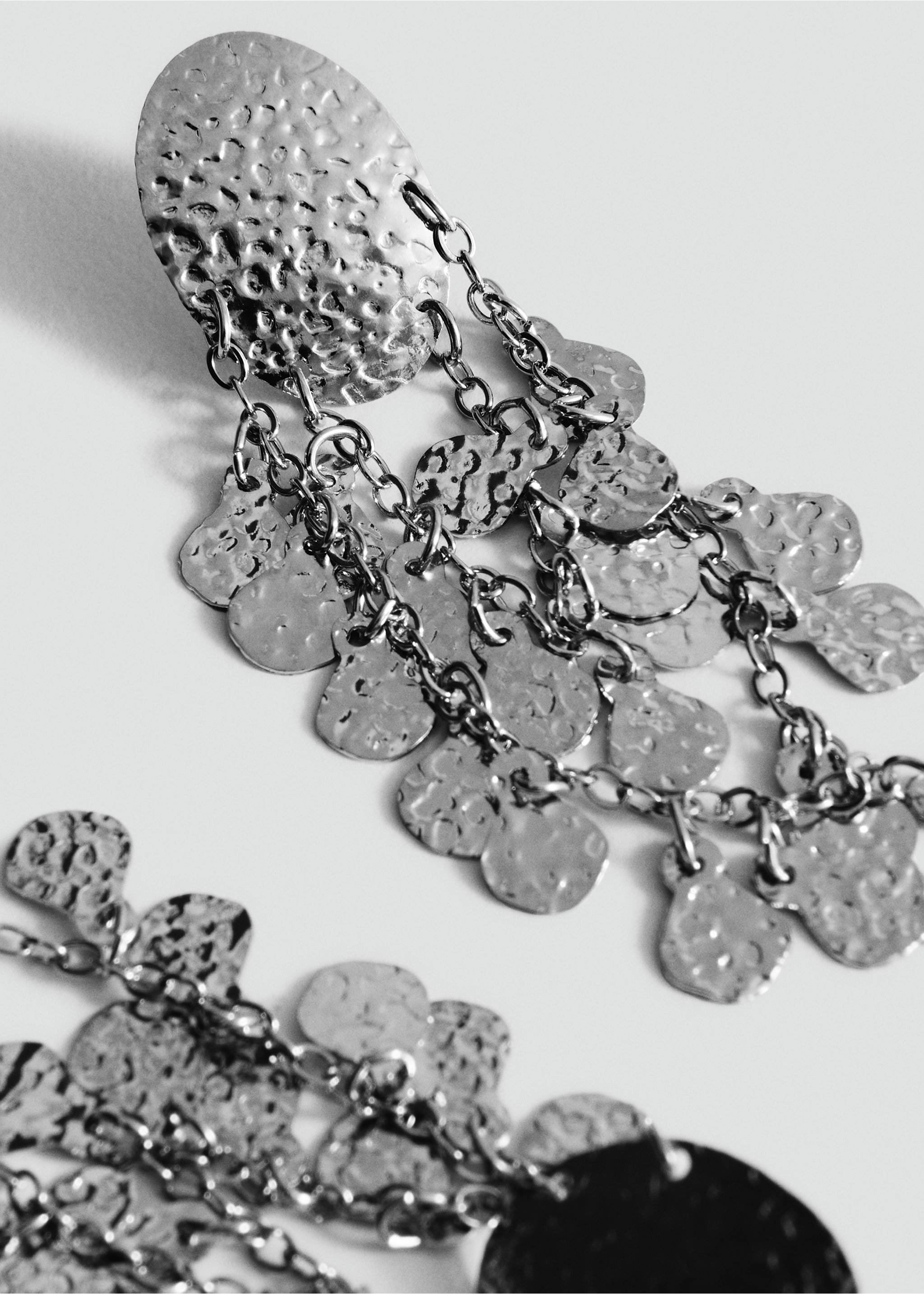 Arracades granadures penjolls - Pla mig, Platejat. Ref: 27005997-00.