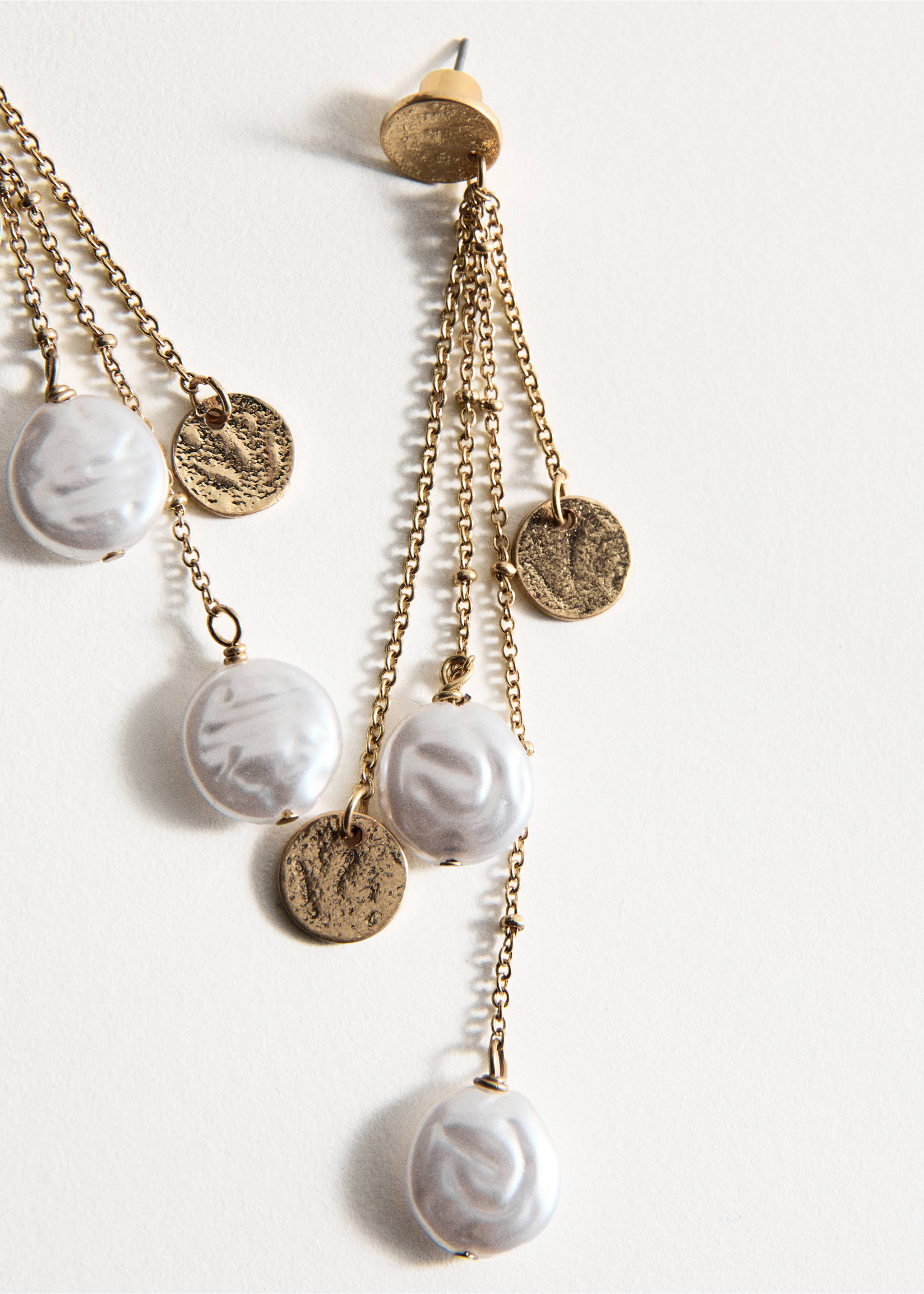 أقراط طويلة من الخرز - تفاصيل المنتج 1, ذهبي. Ref: 27006000-00.