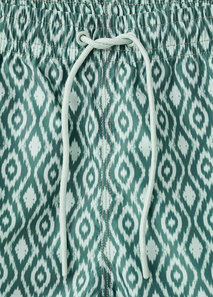 Printed swimsuit with drawstring — Green
