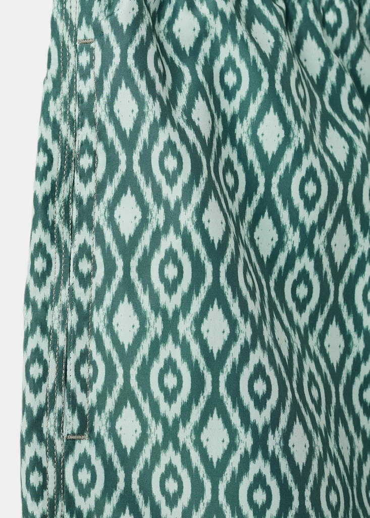 Printed swimsuit with drawstring — Green
