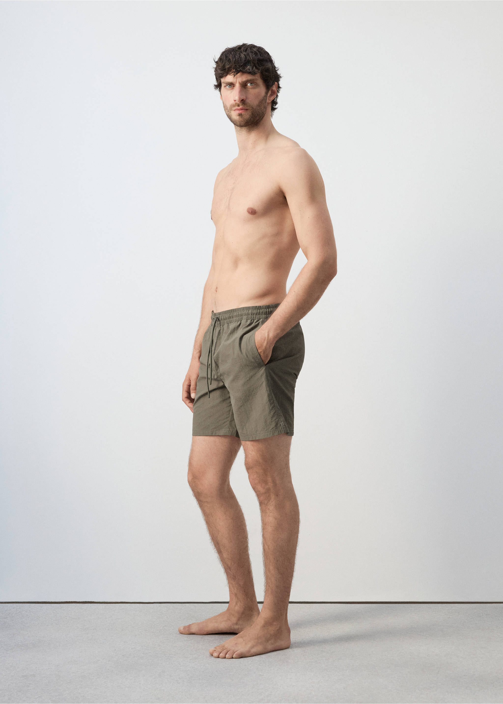 Плавательные шорты базовой модели со шнурком - Деталь изделия 2, Хаки. Ref: 27006007-00.