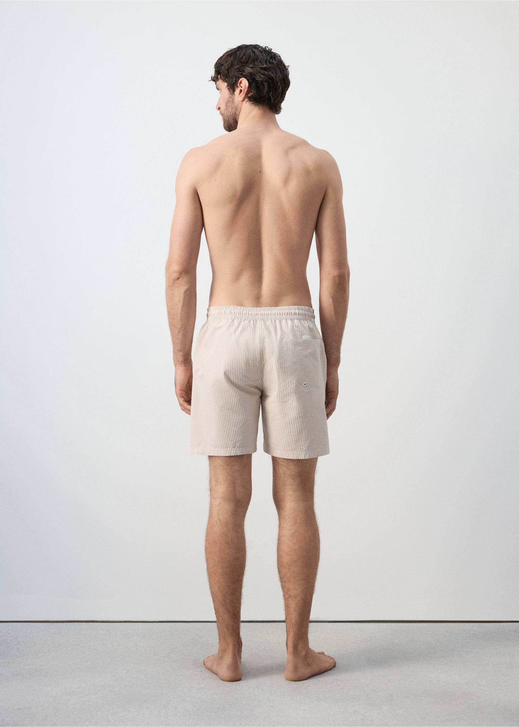 Bañador efecto seersucker - Reverso del artículo, Arena. Ref: 27006008-00.