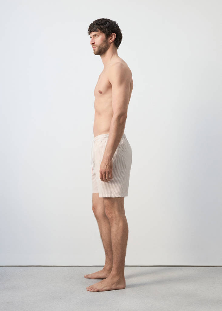 Seersucker swimming trunks — Sand