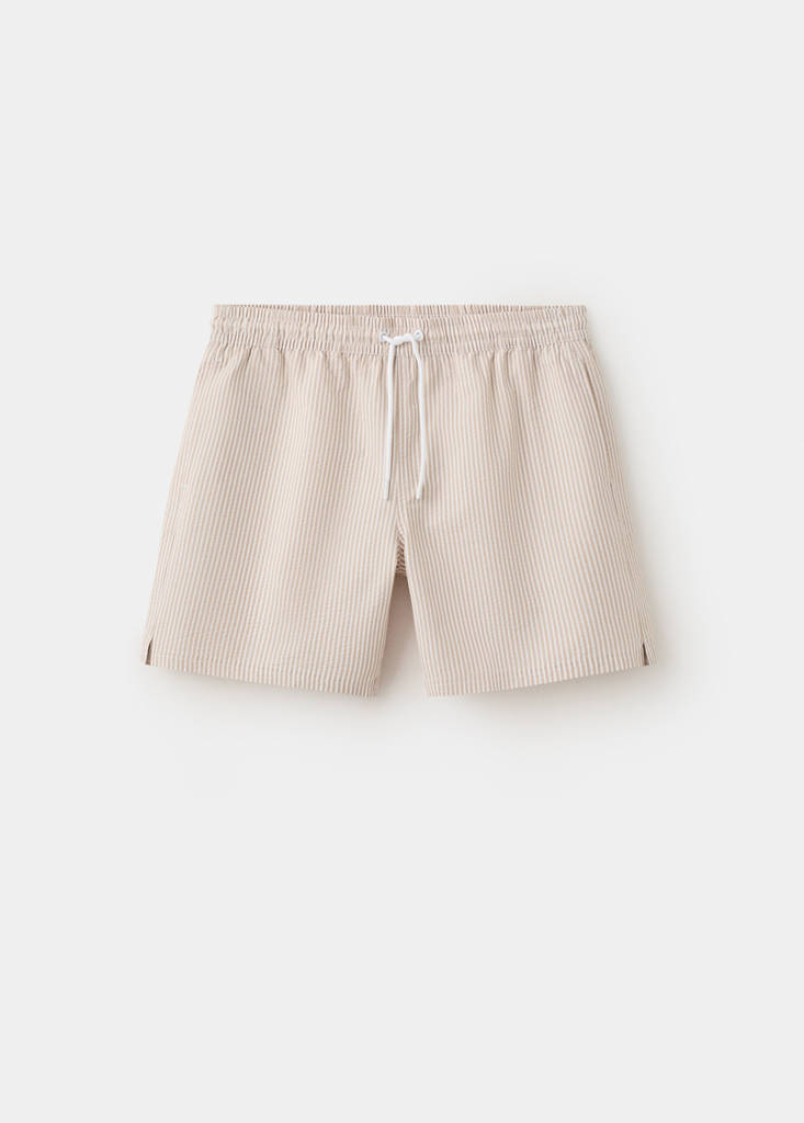 Seersucker swimming trunks — Sand