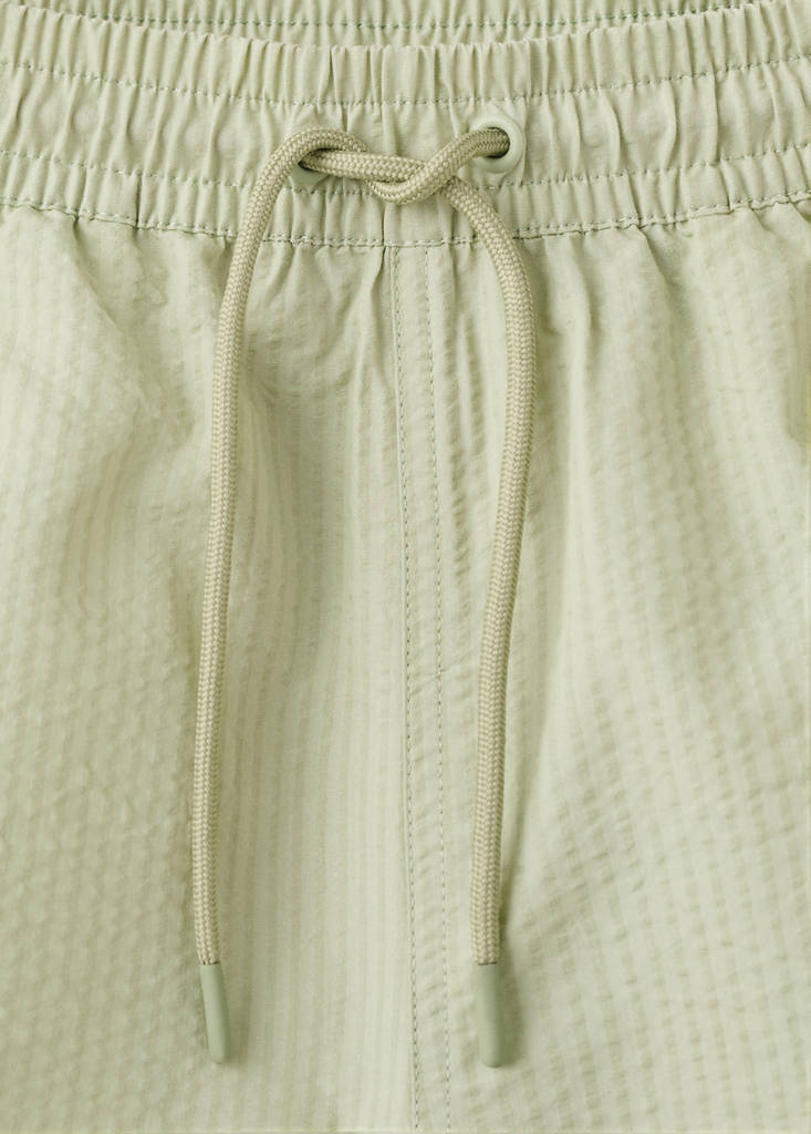 Seersucker swimming trunks — Pastel Green