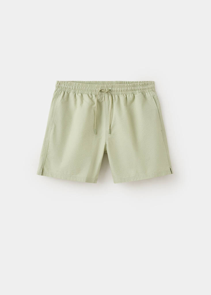 Seersucker swimming trunks — Pastel Green