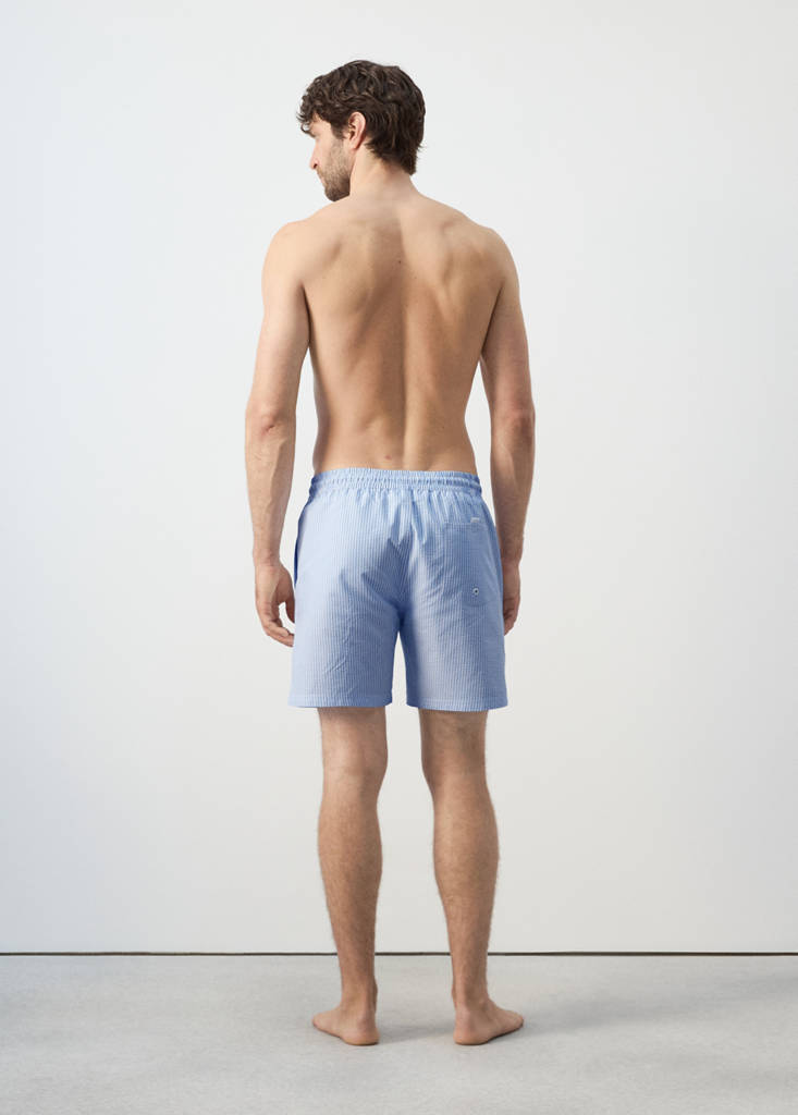 Seersucker swimming trunks — Sky Blue