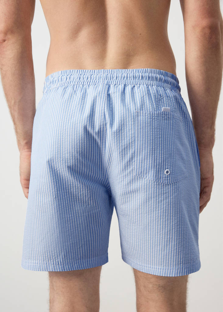 Seersucker swimming trunks — Sky Blue