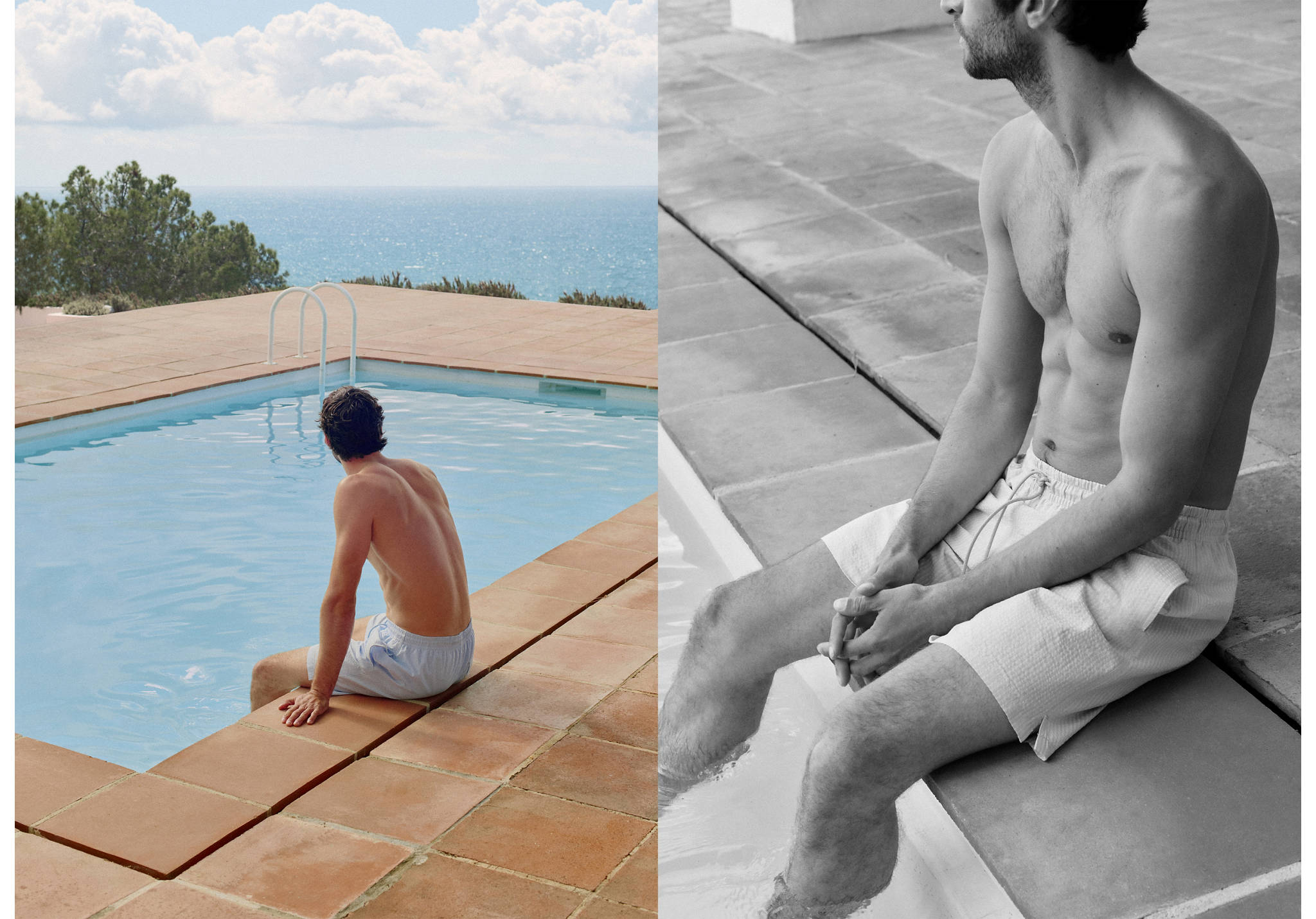 Seersucker swimming trunks - Panoramic plane