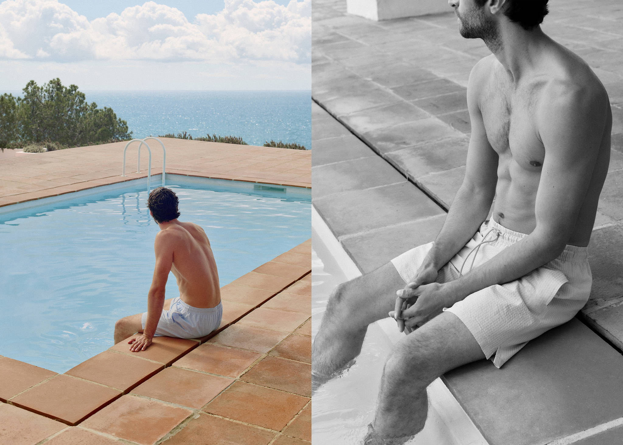 Seersucker swimming trunks - Panoramic plane