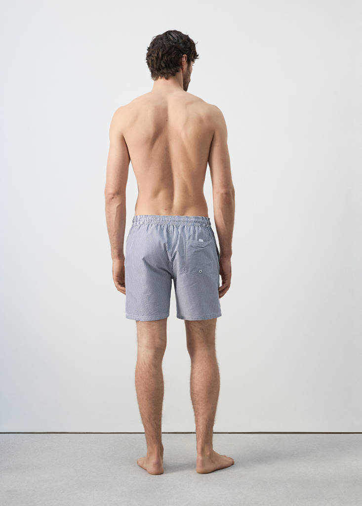 Seersucker swimming trunks — Dark Navy