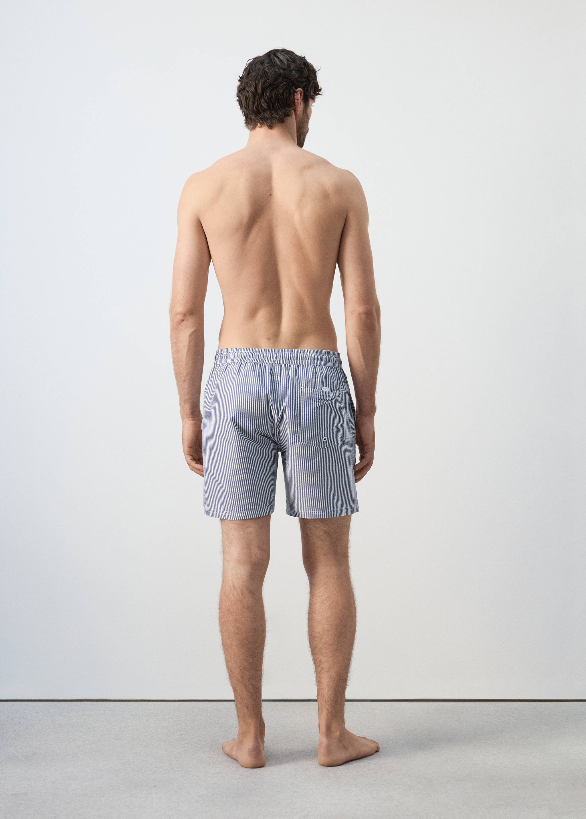 Плавательные шорты с эффектом сирсакер - Обратная сторона изделия