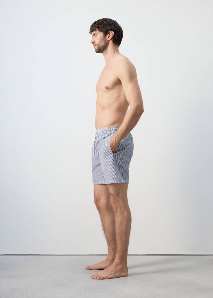 Seersucker swimming trunks — Dark Navy