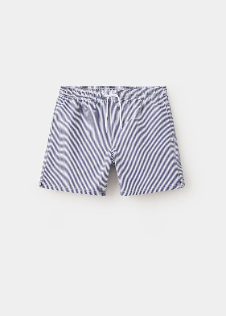 Seersucker swimming trunks — Dark Navy