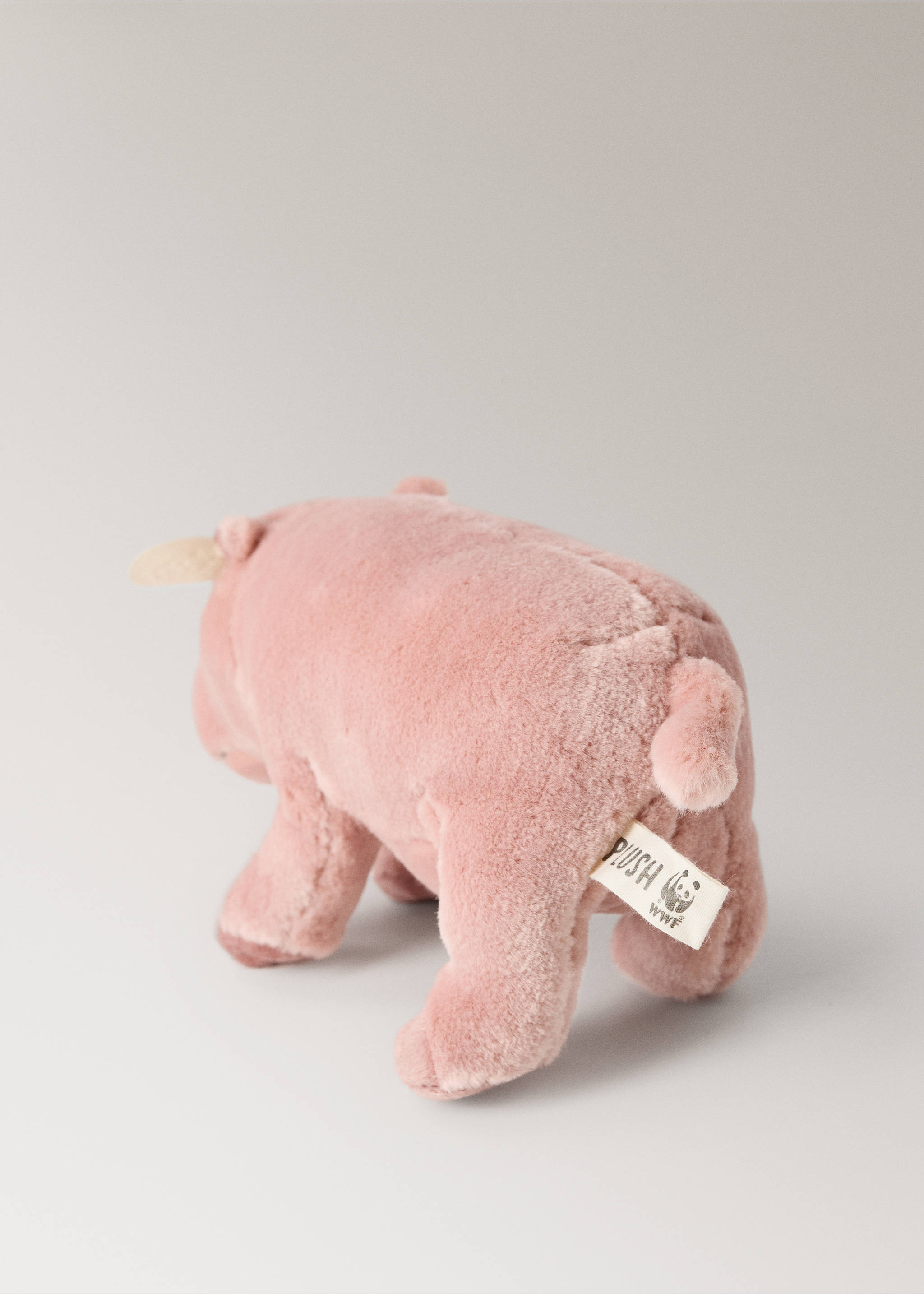 Hippopotamus soft toy - Details of the article 3, Pastel Pink. Ref: 27006013-00.