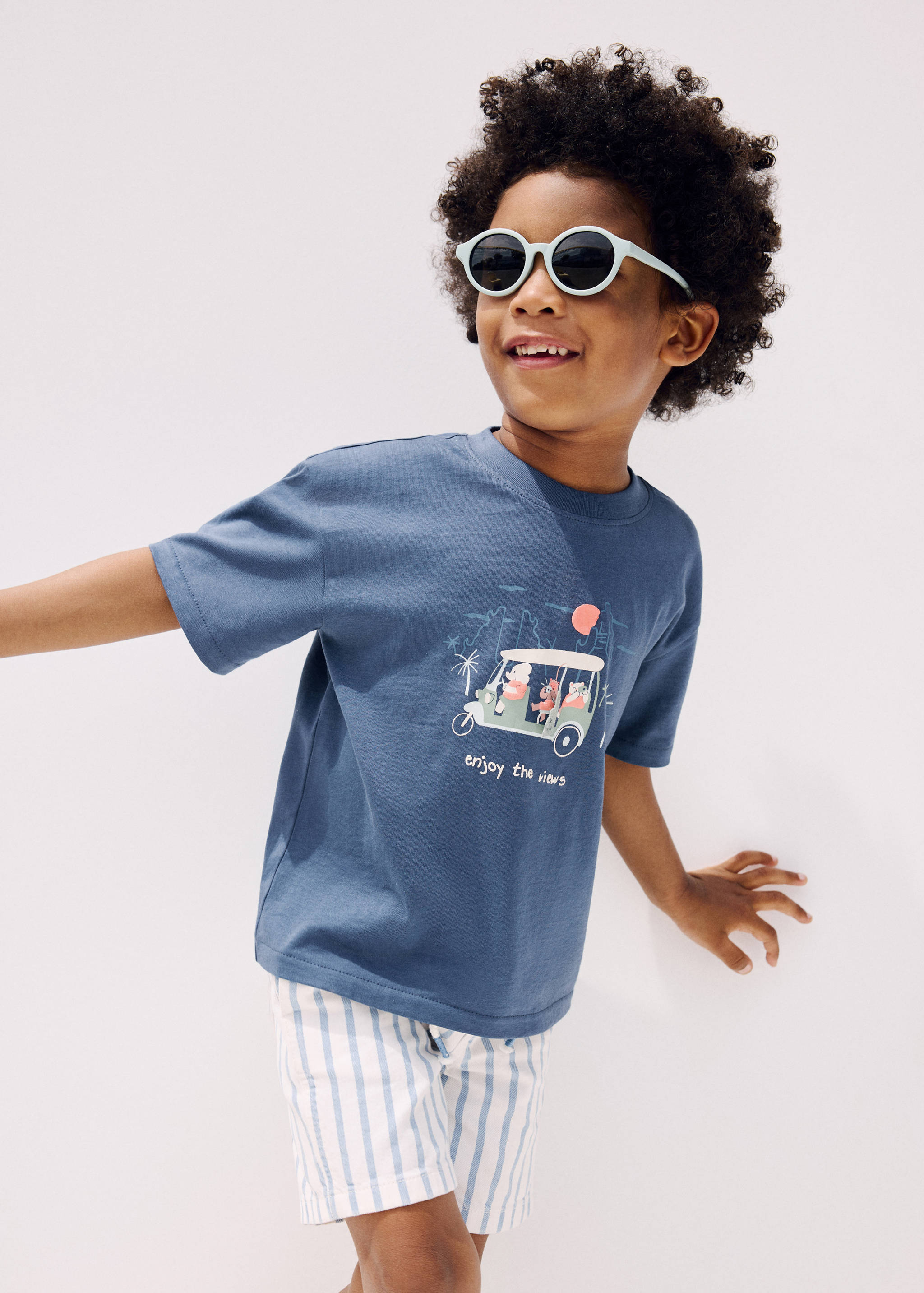 Bedrucktes Baumwoll-T-Shirt - Allgemeine Ansicht