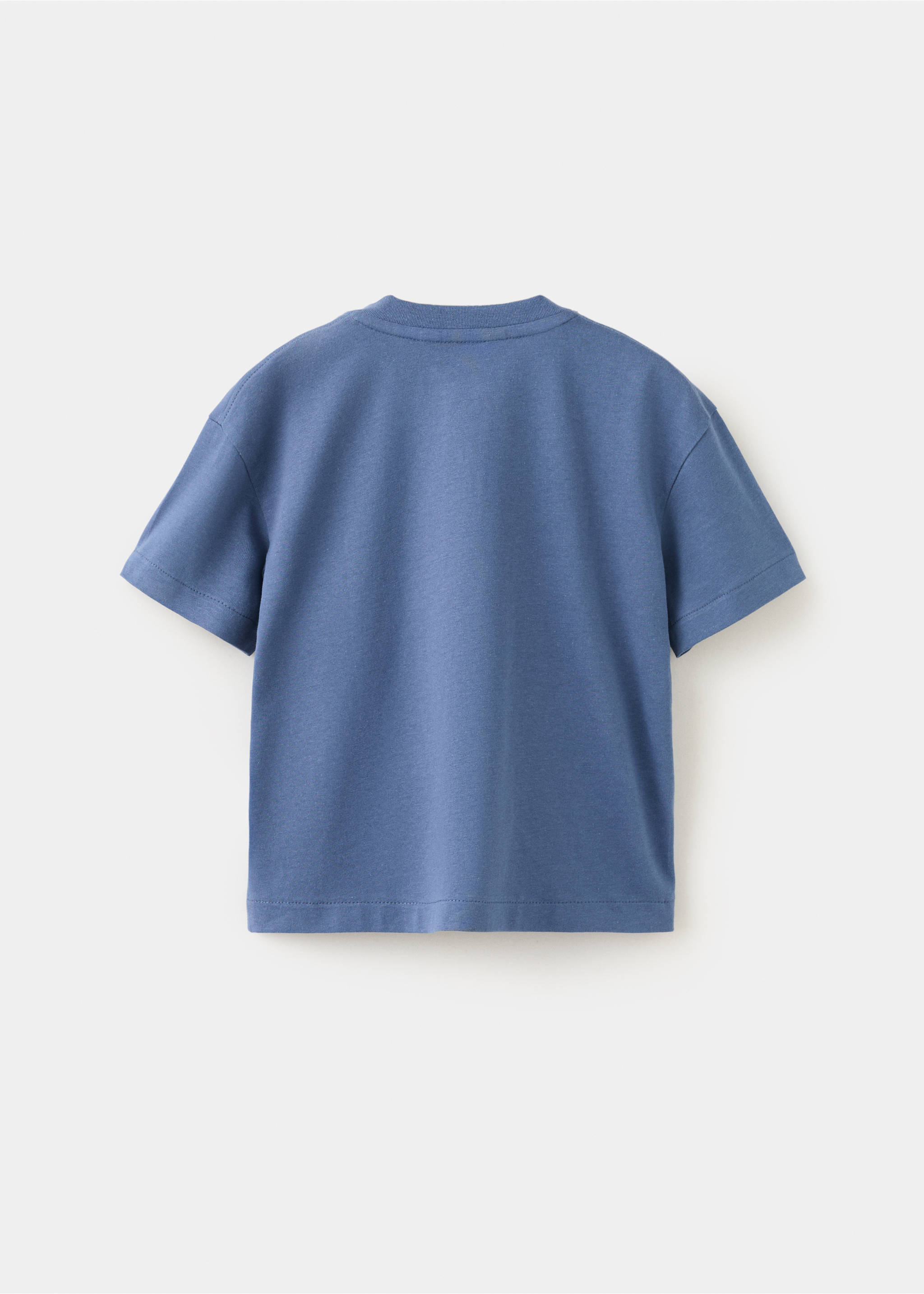 Camiseta algodón botones - Reverso del artículo, Azul. Ref: 27006352-00.