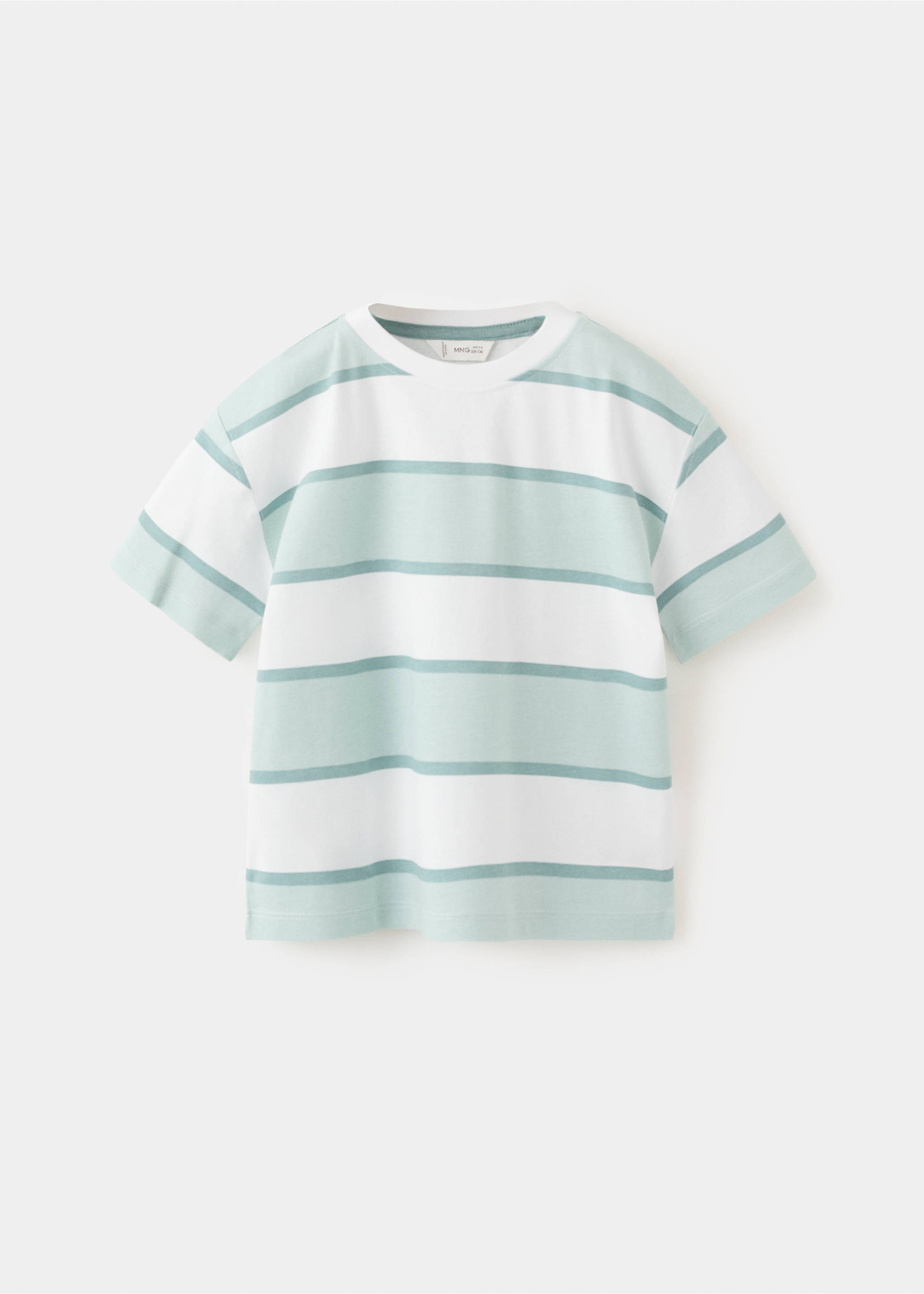 Monochrome striped T-shirt - Article without model, Aqua Green. Ref: 27006353-00.