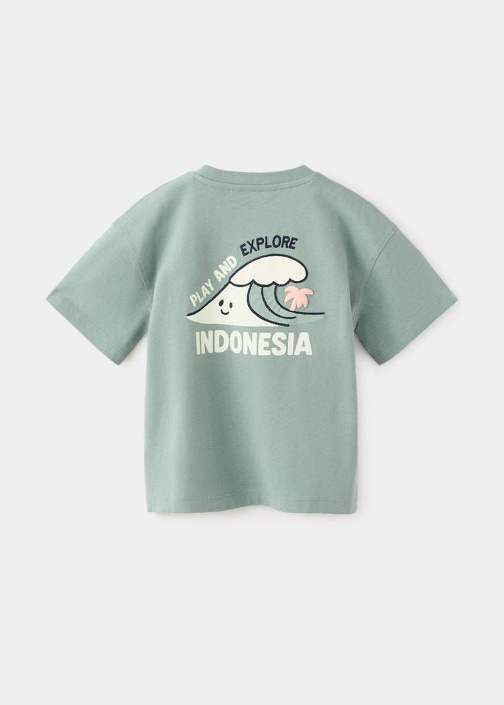 Printed cotton-blend t-shirt — Forest Green
