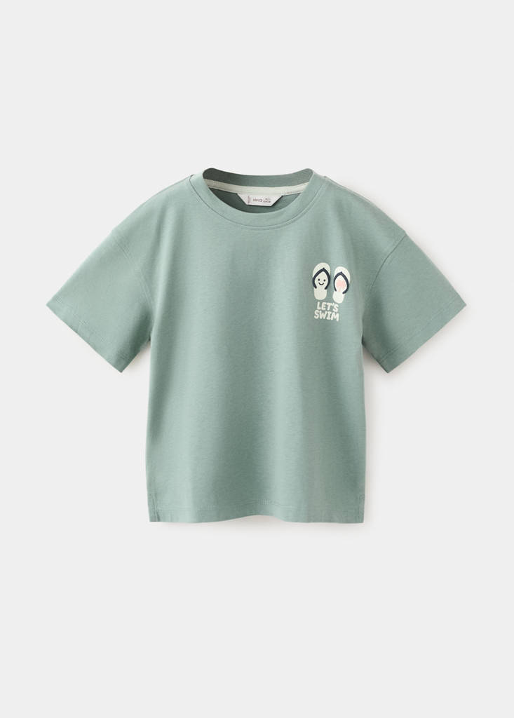 Printed cotton-blend t-shirt — Forest Green