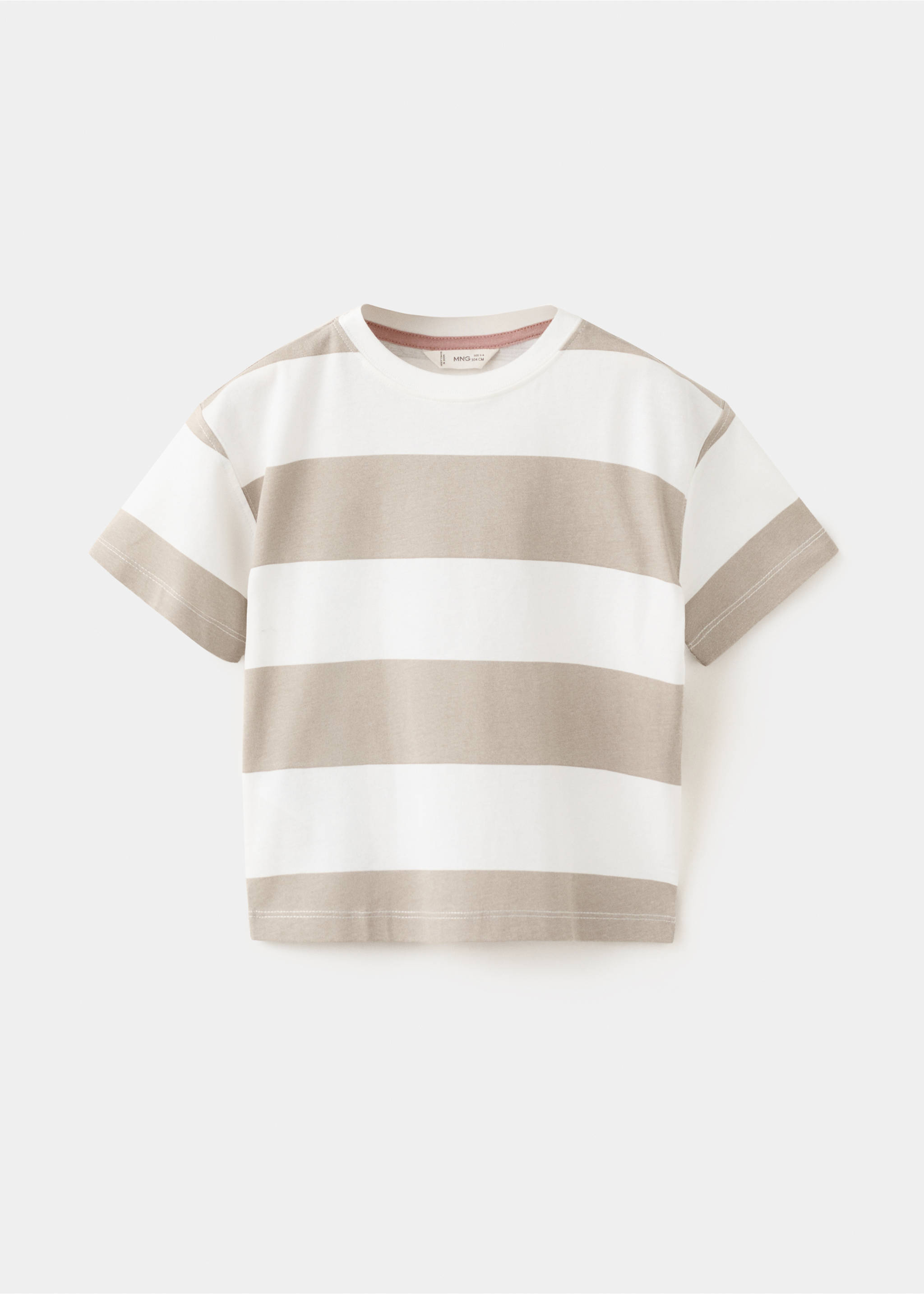 100% cotton striped t-shirt - Article without model, Medium Brown. Ref: 27006356-00.