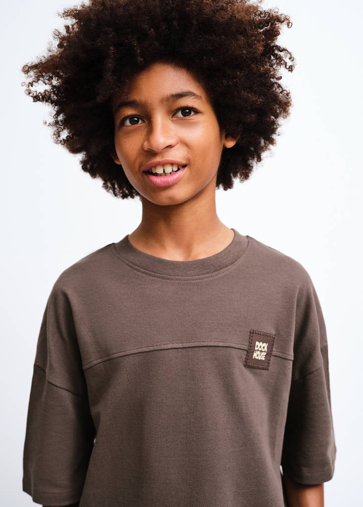 Short-sleeved cotton t-shirt — Chocolate