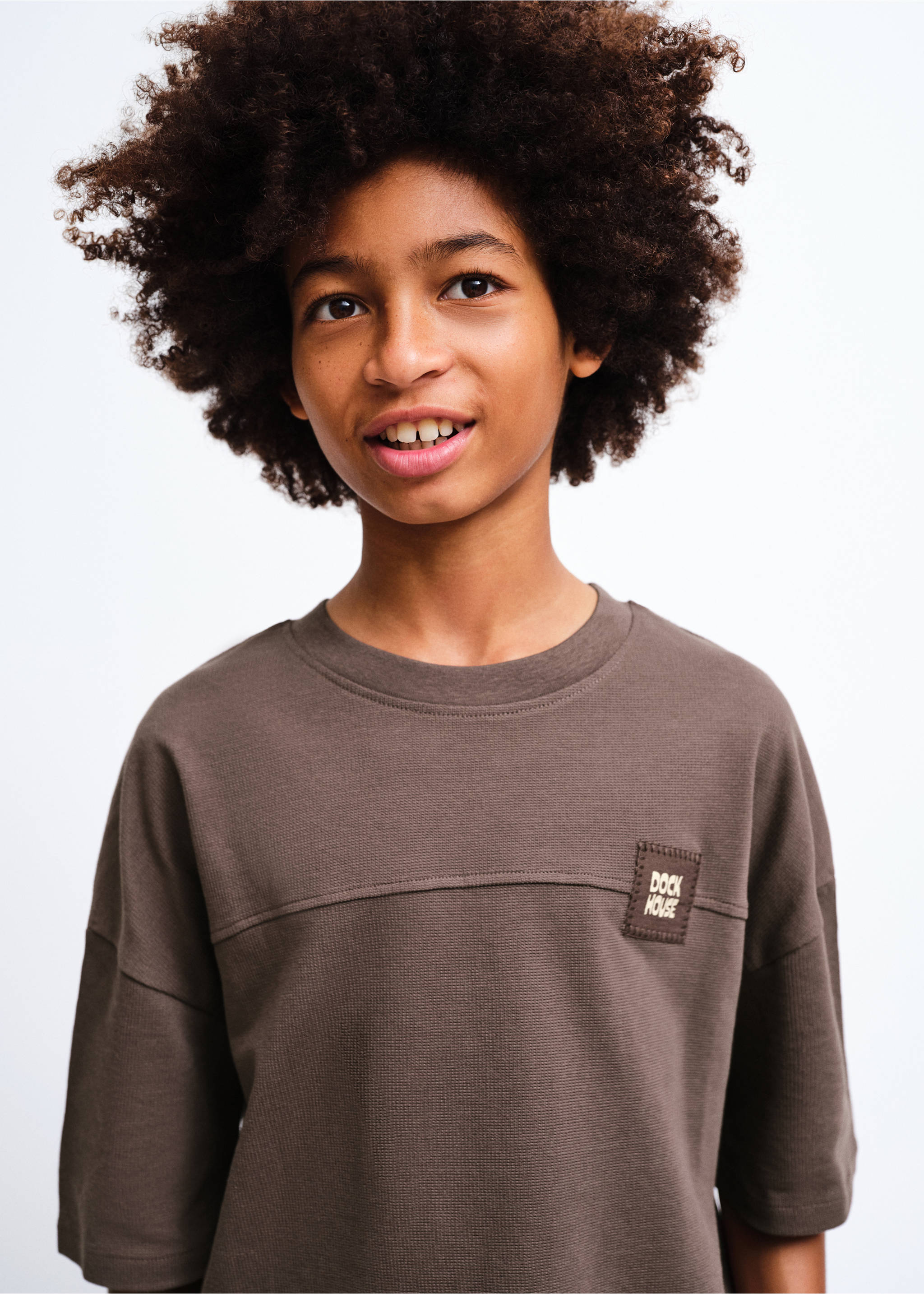 Футболка из хлопка - Деталь изделия 1, Шоколадный. Ref: 27006357-00.