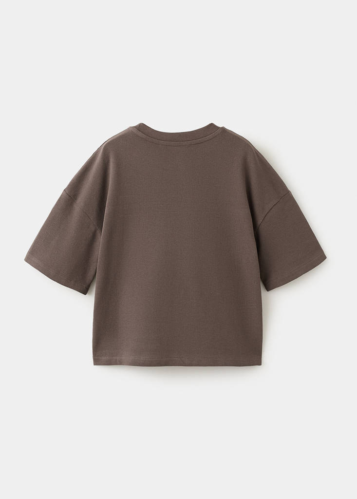 Short-sleeved cotton t-shirt — Chocolate