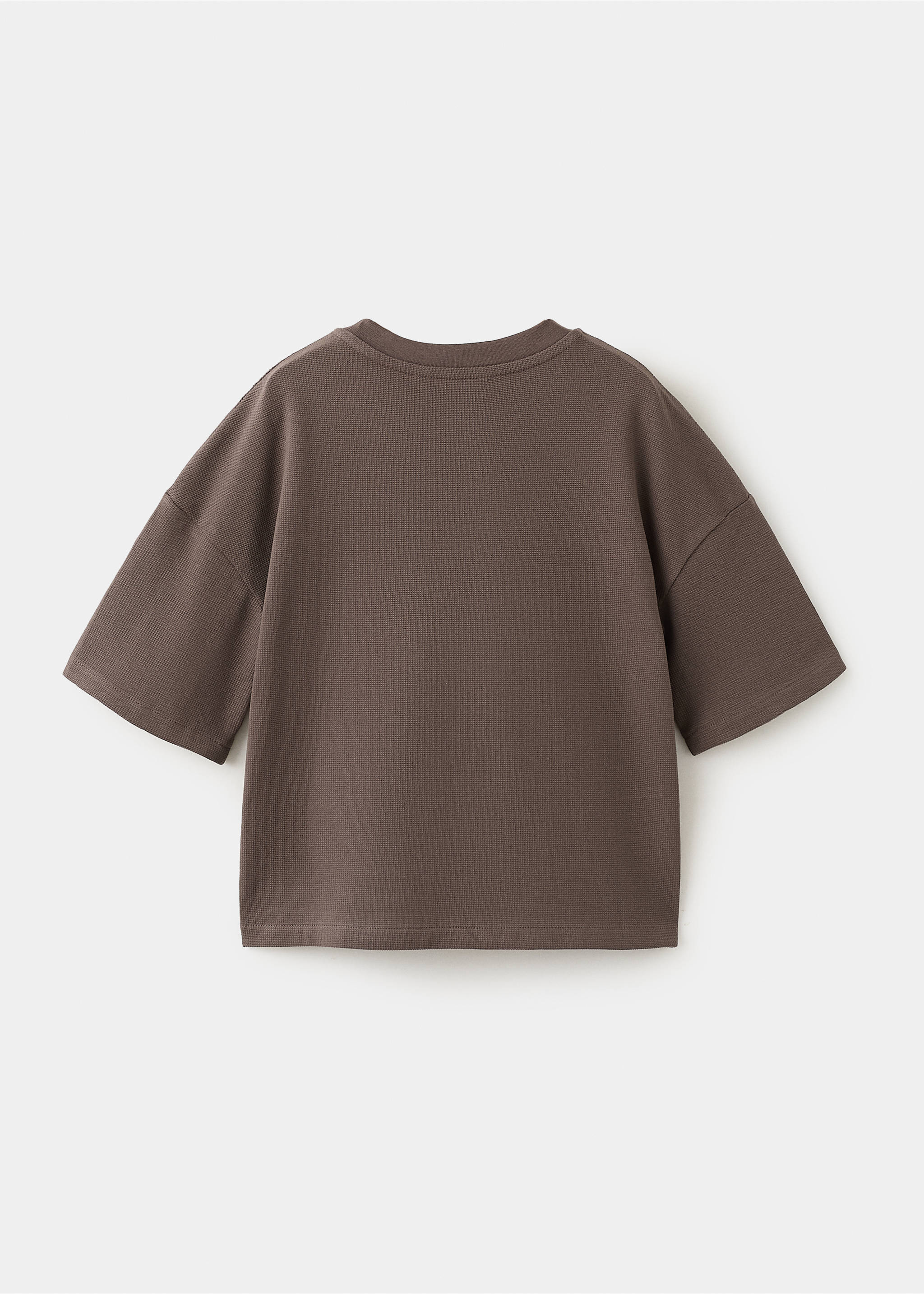 Футболка из хлопка - Обратная сторона изделия, Шоколадный. Ref: 27006357-00.