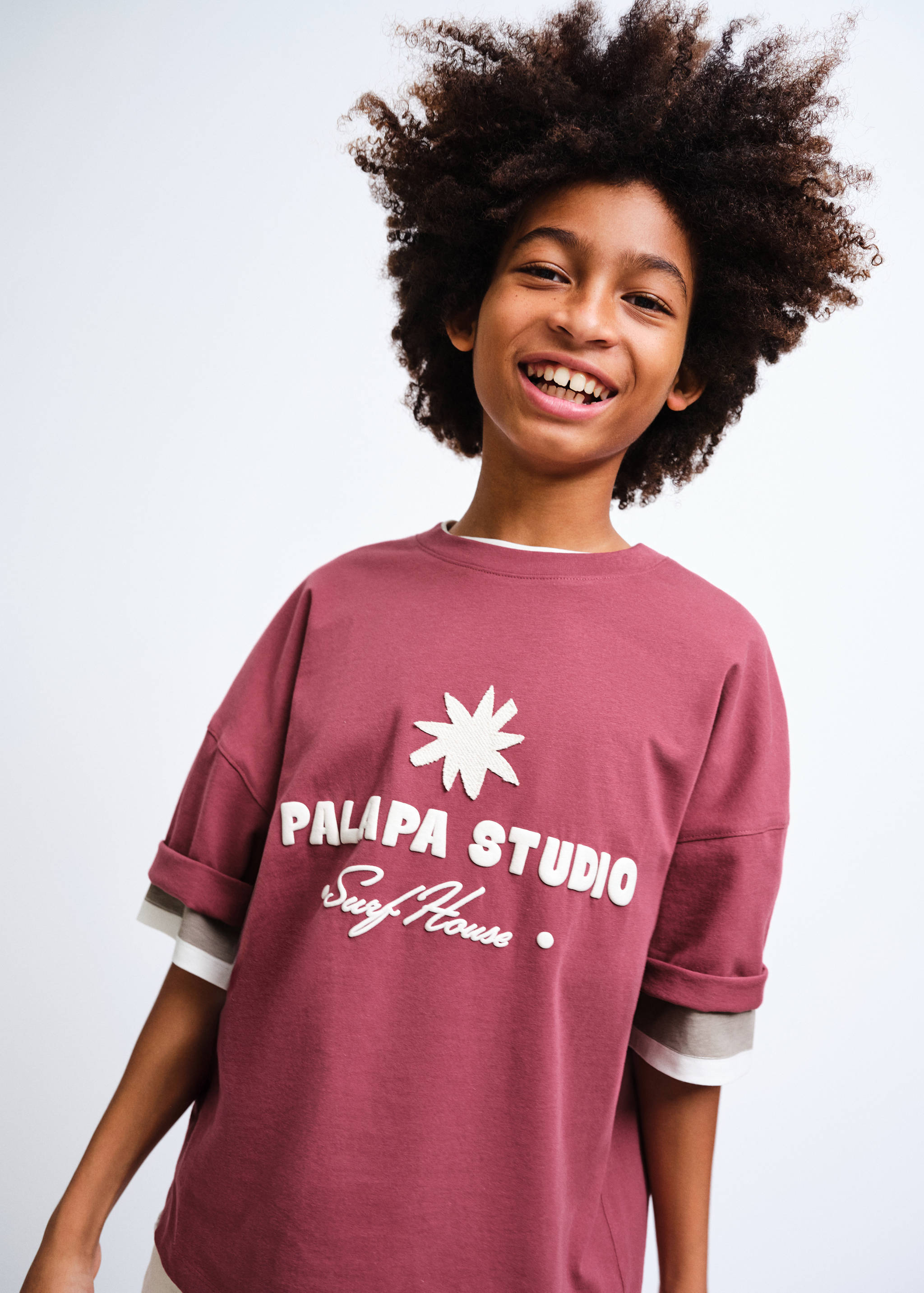 Camiseta oversize algodón estampada - Plano medio