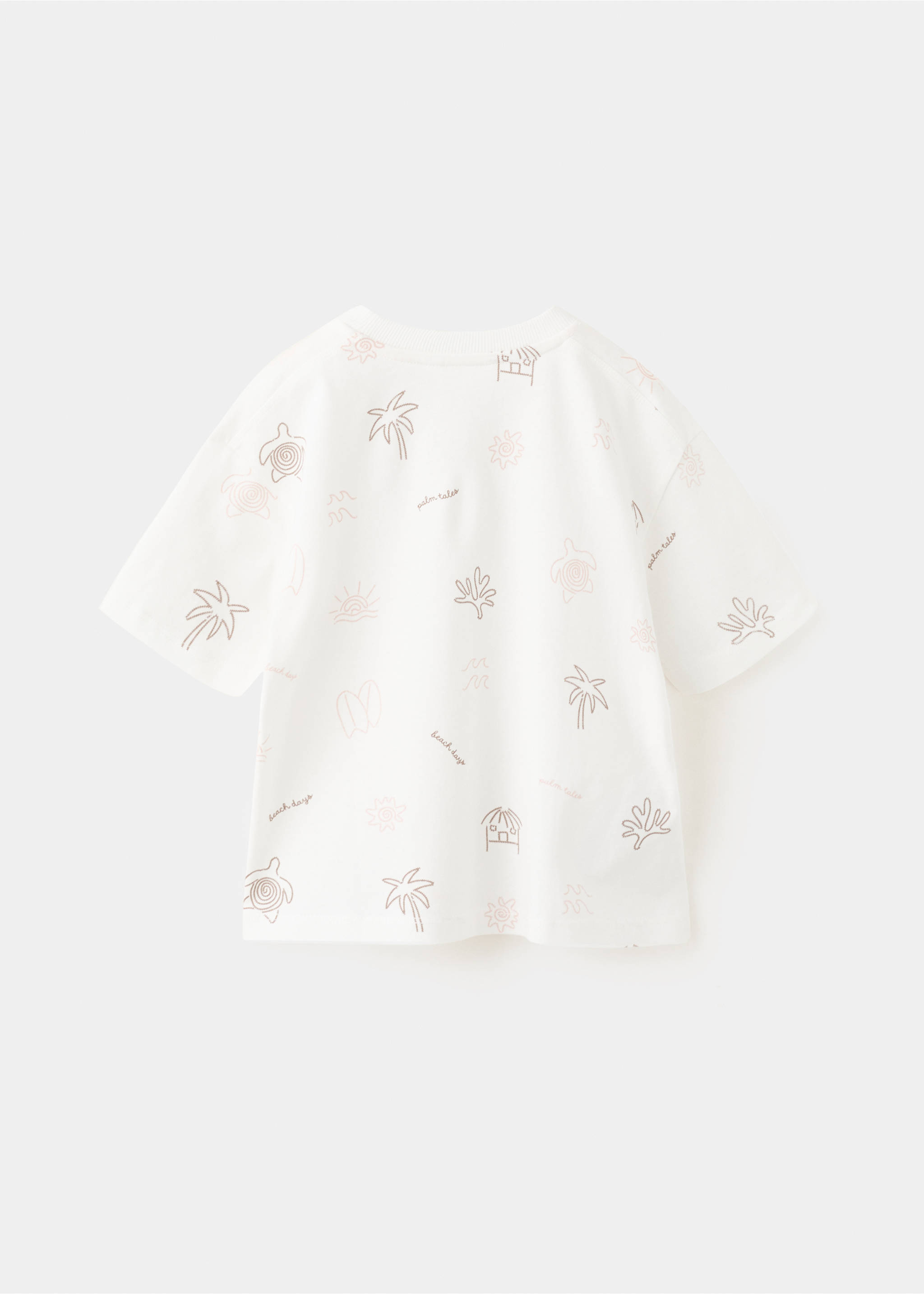 Camiseta detalles estampados - Reverso del artículo, Blanco roto. Ref: 27006360-00.