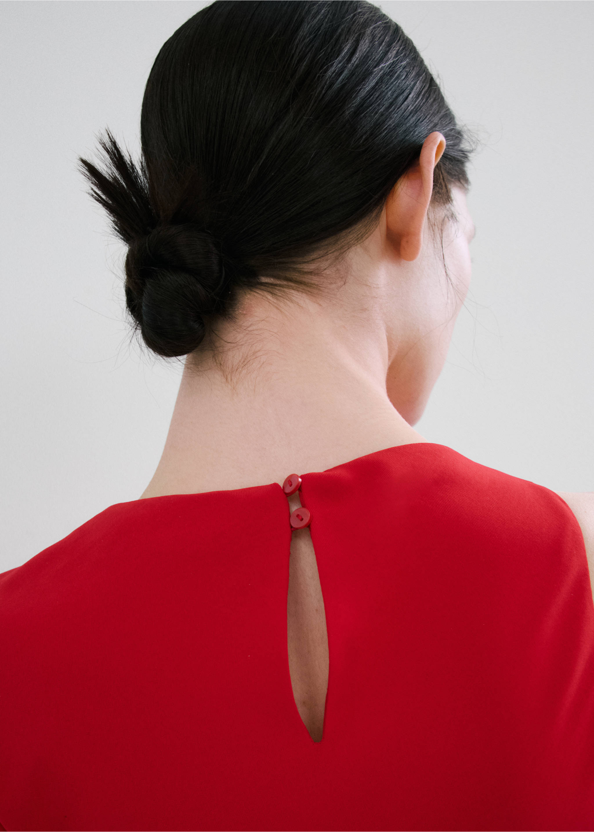 Robe midi à manches asymétriques - Détail de l'article 6, Rouge. Ref: 27006362-00.