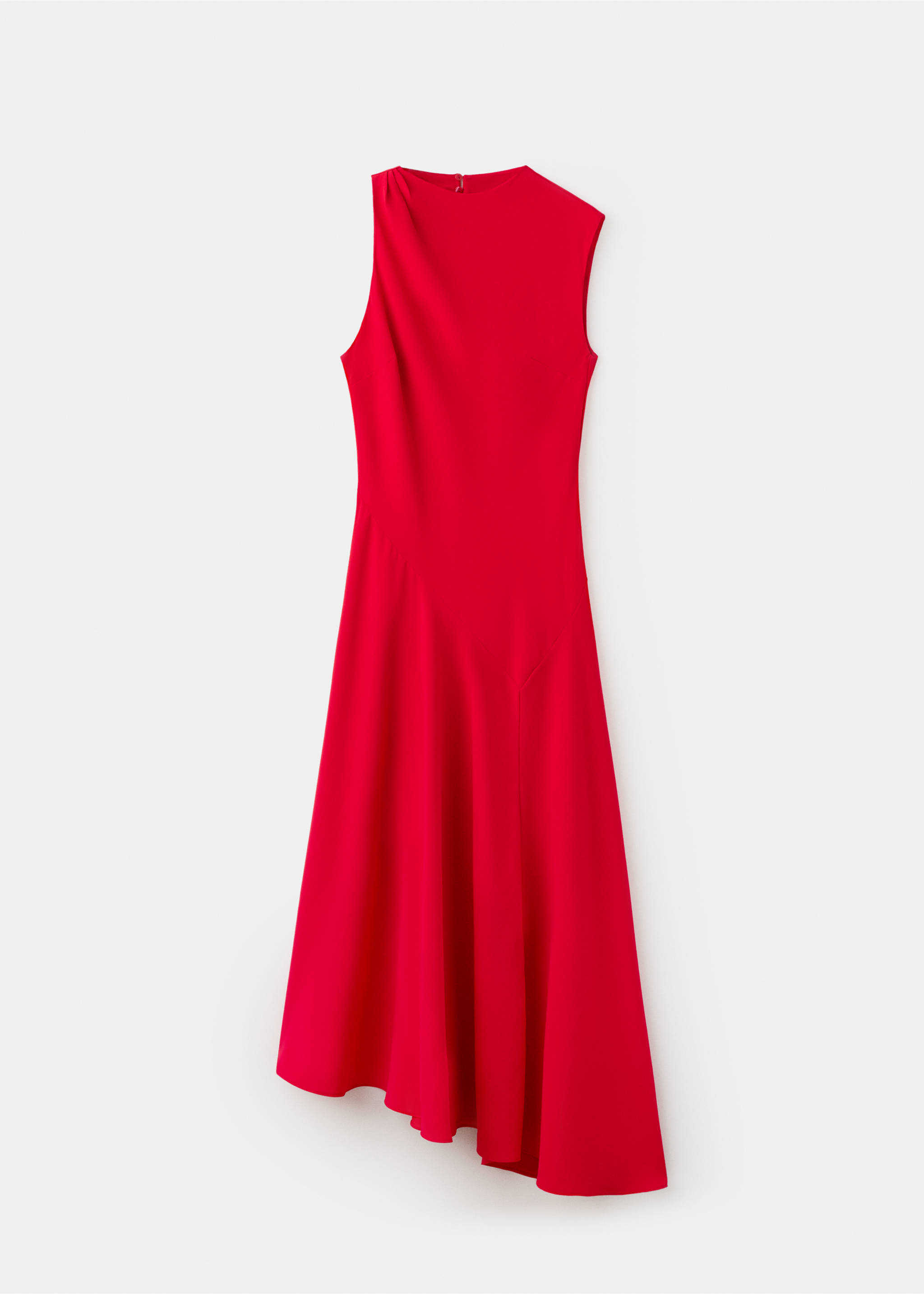 Robe midi à manches asymétriques - Article sans modèle, Rouge. Ref: 27006362-00.