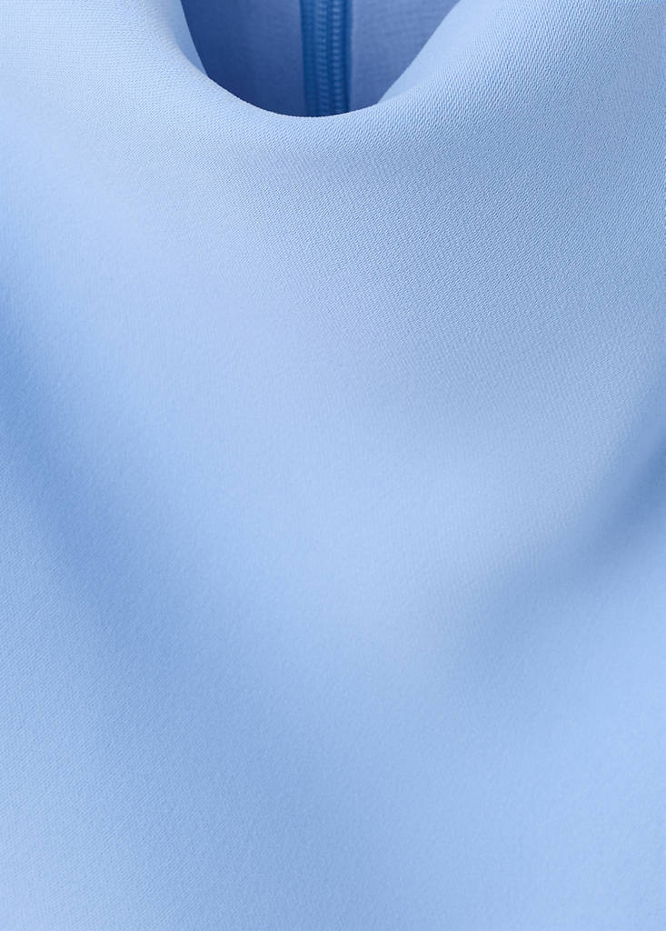 Draped neck dress with side ruching thumbnail 7